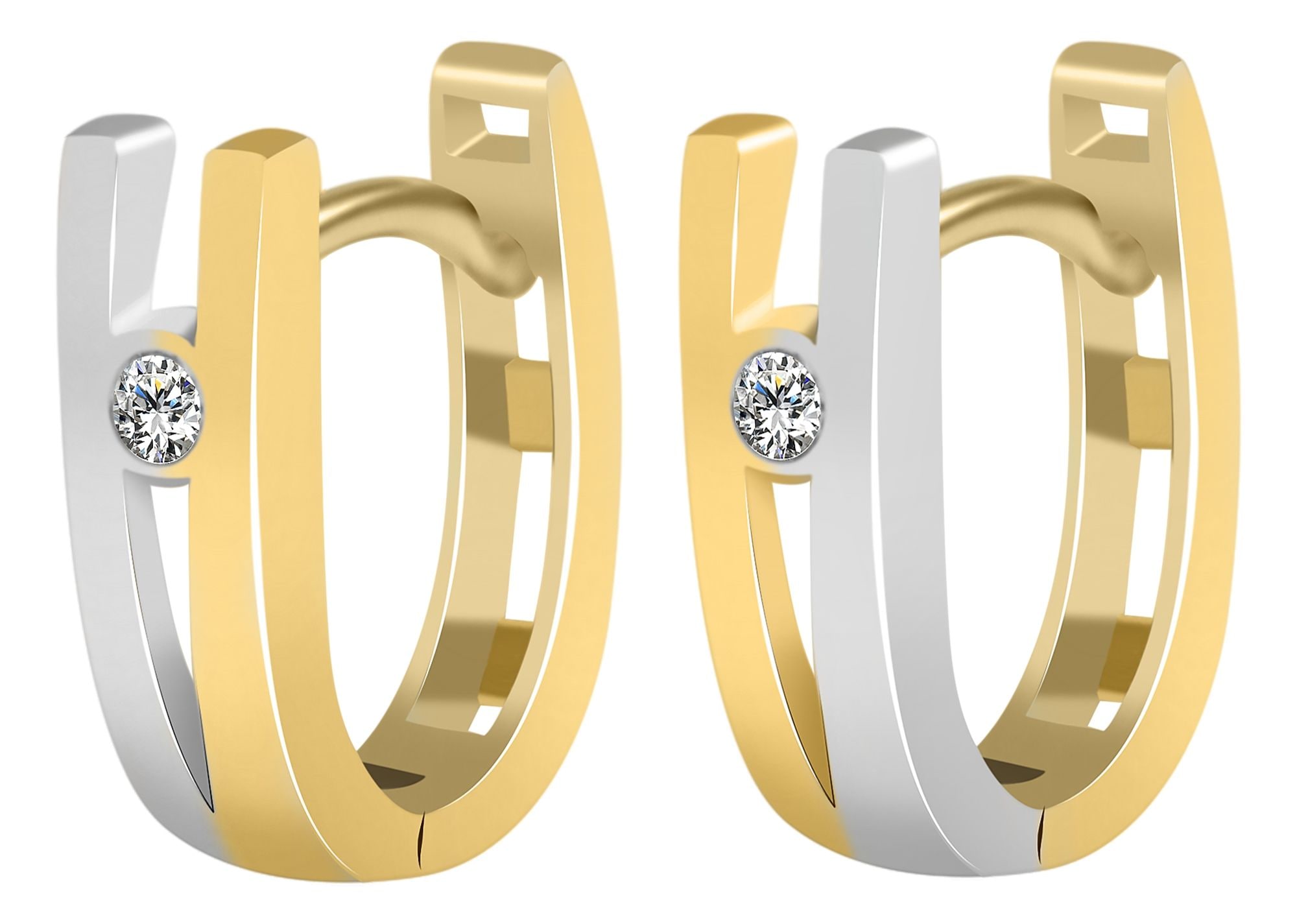 Adelia´s Klappcreolen "Ohrringe – Klappcreole aus 333 Gold mit Zirkonia" Perfekt als Geschenk für besondere Menschen