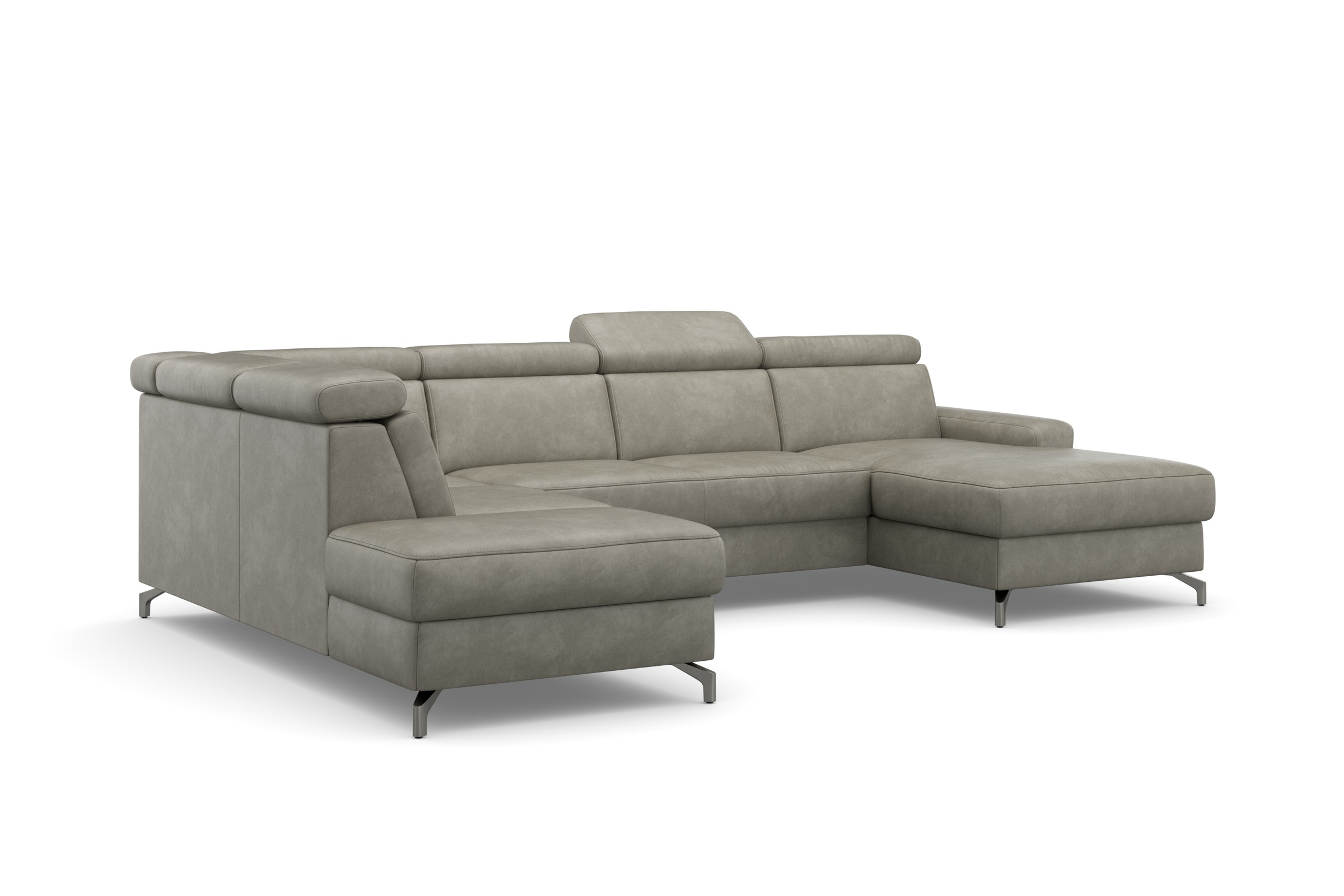 sit&more Wohnlandschaft »Scarlett U-Form«, inklusive Kopfteilverstellung, wahlweise mit Bettfunktion, Bettkasten