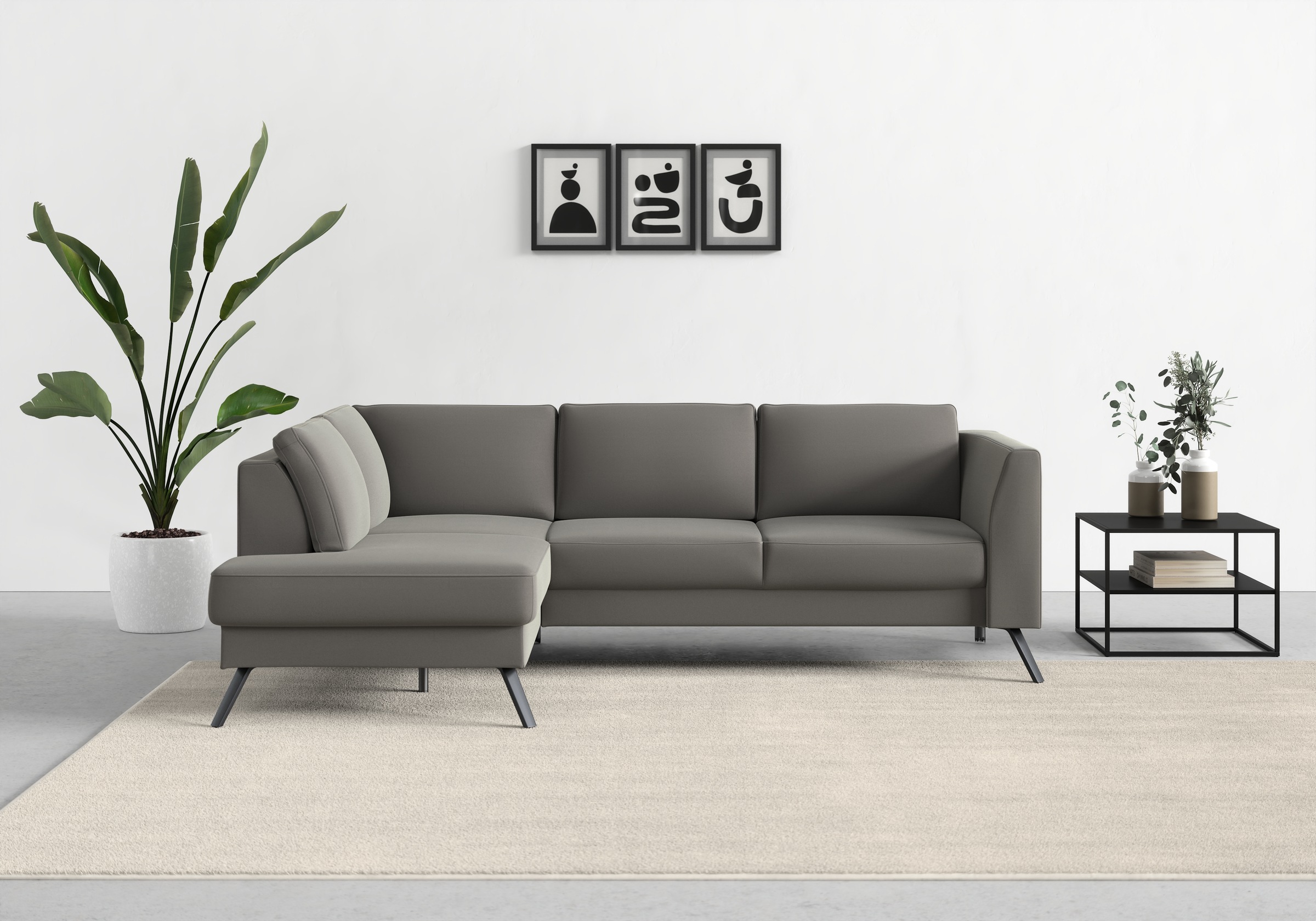 sit&more Ecksofa »Lindholm L-Form« mit Sitztiefenverstellung und Federkern