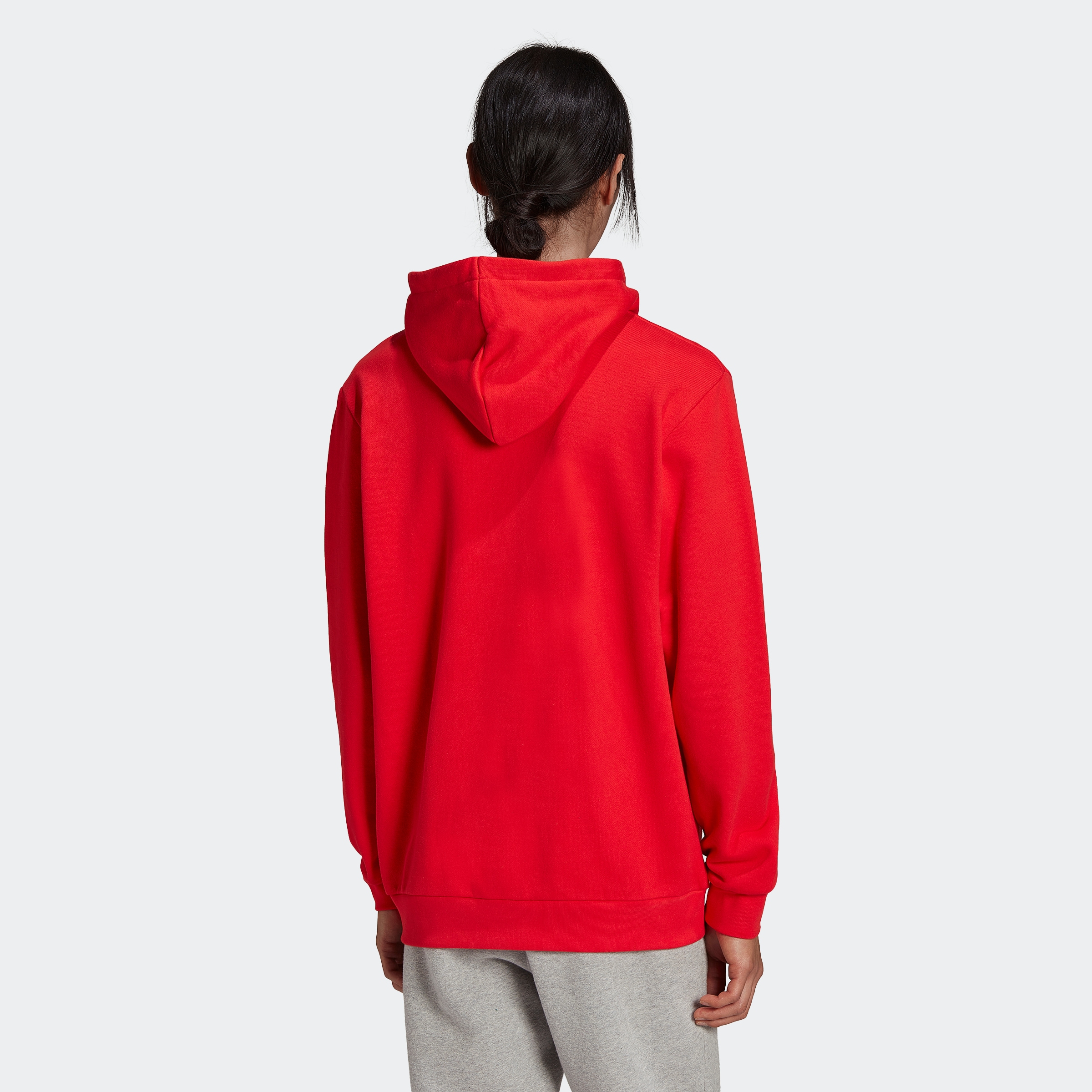 Adidas red trefoil sweatshirt best sale