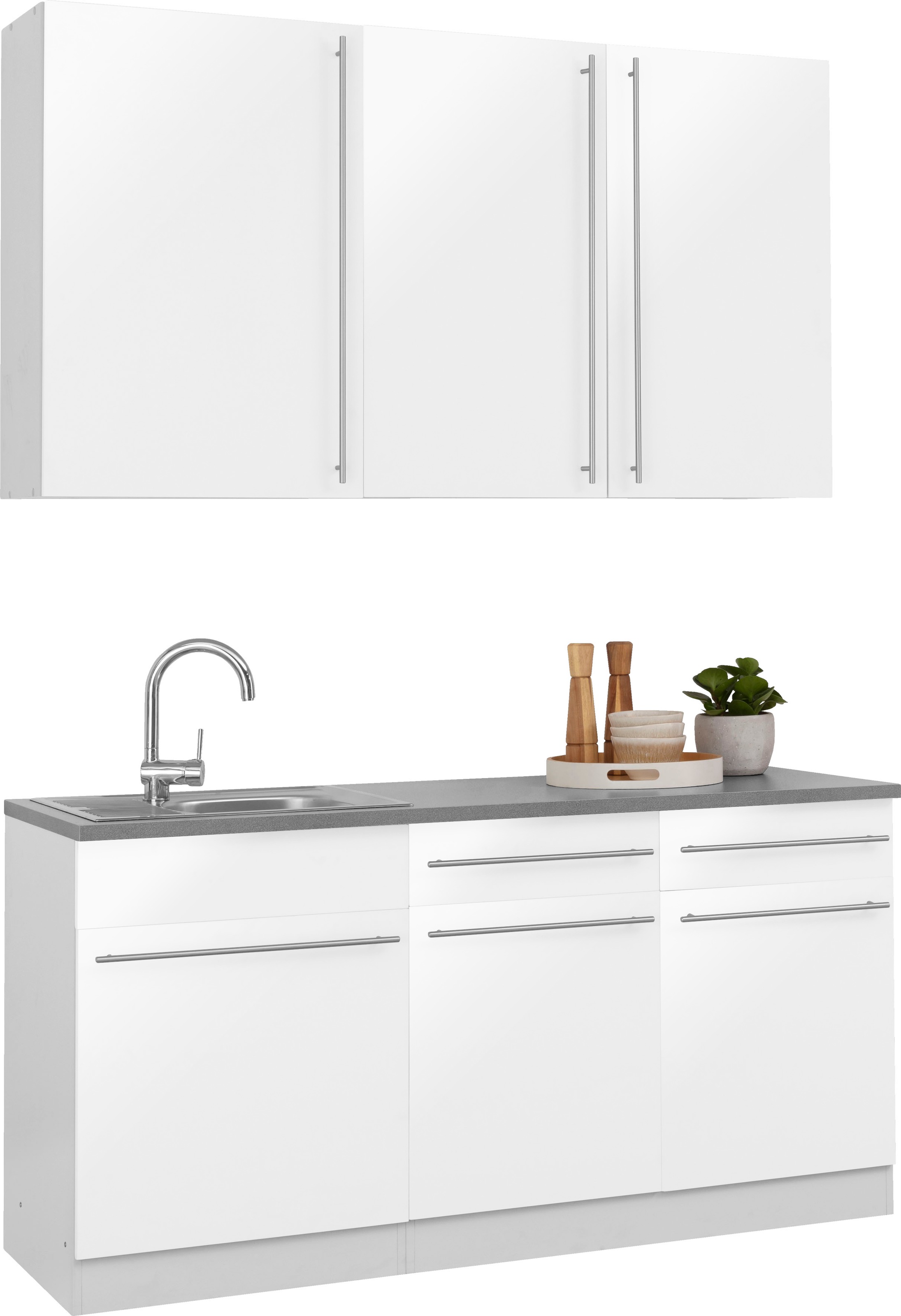 wiho Küchen Pantryküche »Chicago«, ohne E-Geräte, Breite 160 cm