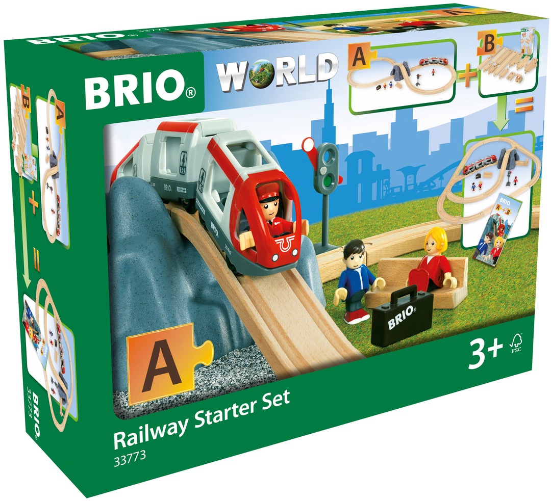 BRIO® Spielzeug-Eisenbahn »BRIO® WORLD, Eisenbahn Starter Set A«, (Set), mit Spielzeugeisenbahn; Made in Europe, FSC®- schützt Wald - weltweit