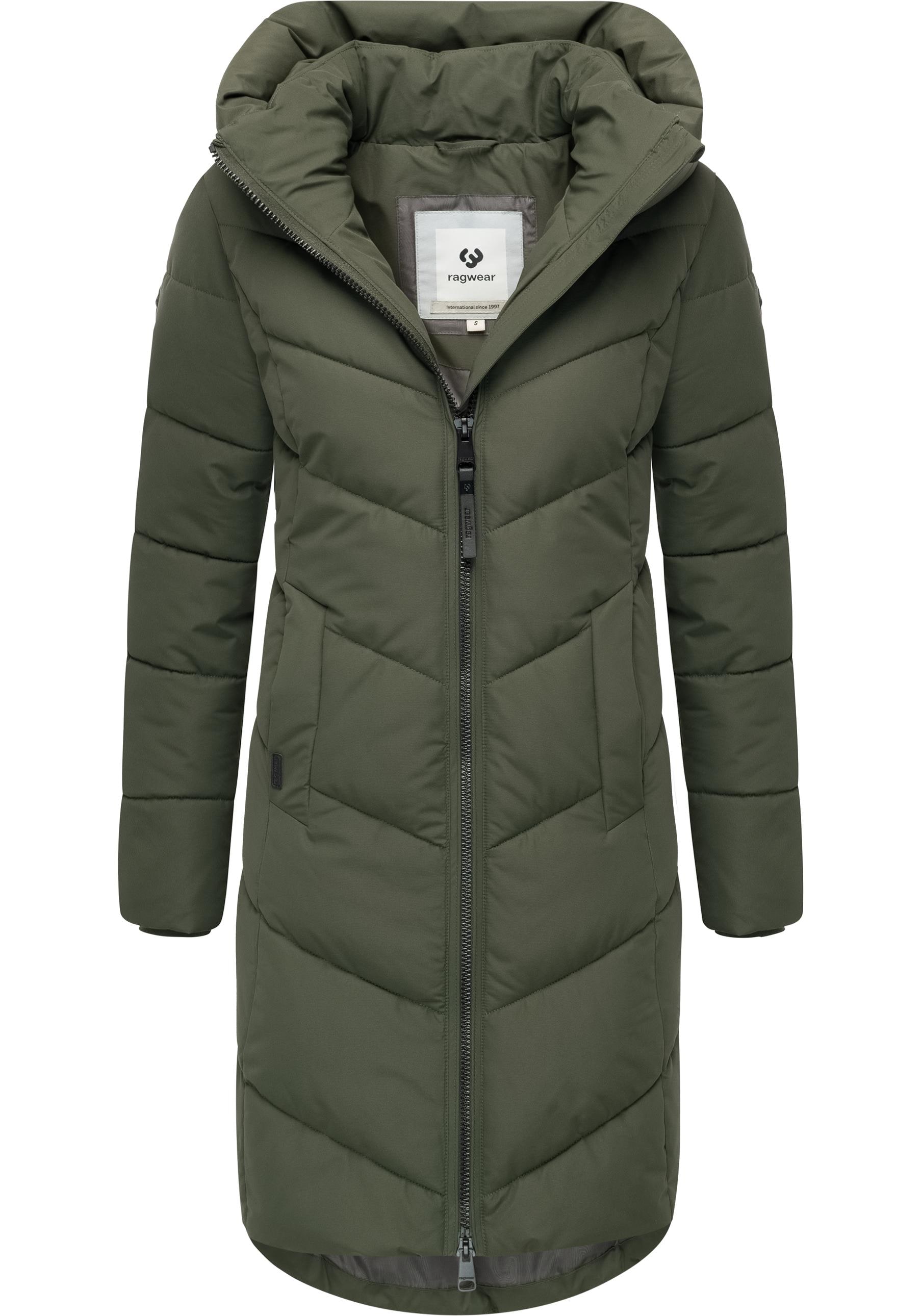 Ragwear Steppmantel »Natalin YOUMODO«, Warmer Damen Wintermantel mit V-Steppung und Kapuze