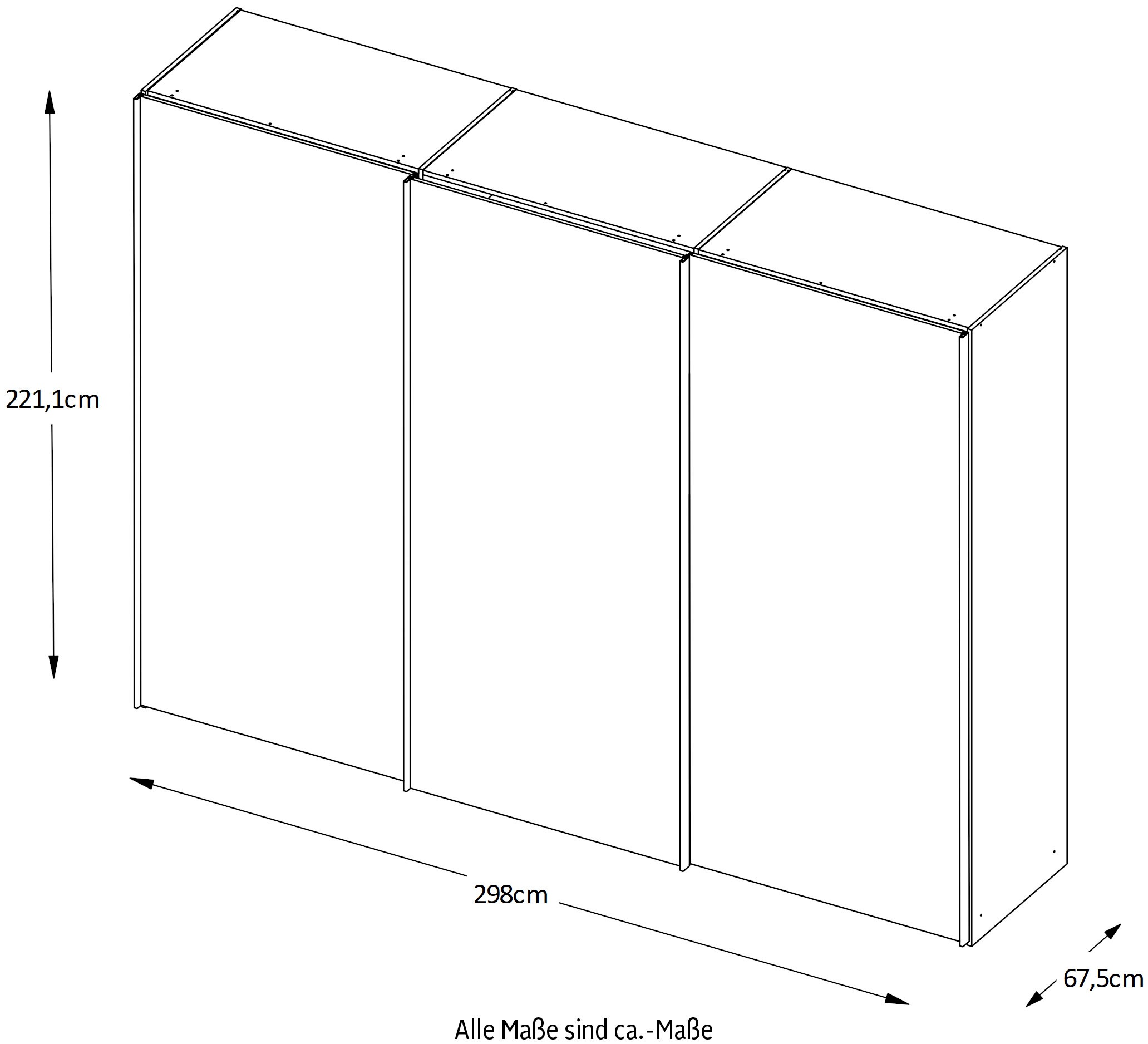 STAUD Schwebetürenschrank »Sinfonie Plus, edles Design in hochwertiger Qualität, Made in Germany«, (in 4 verschiedenen Ausstattungen erhältlich), Mit kombinierter Glas-Spiegel-Front, viele Varianten