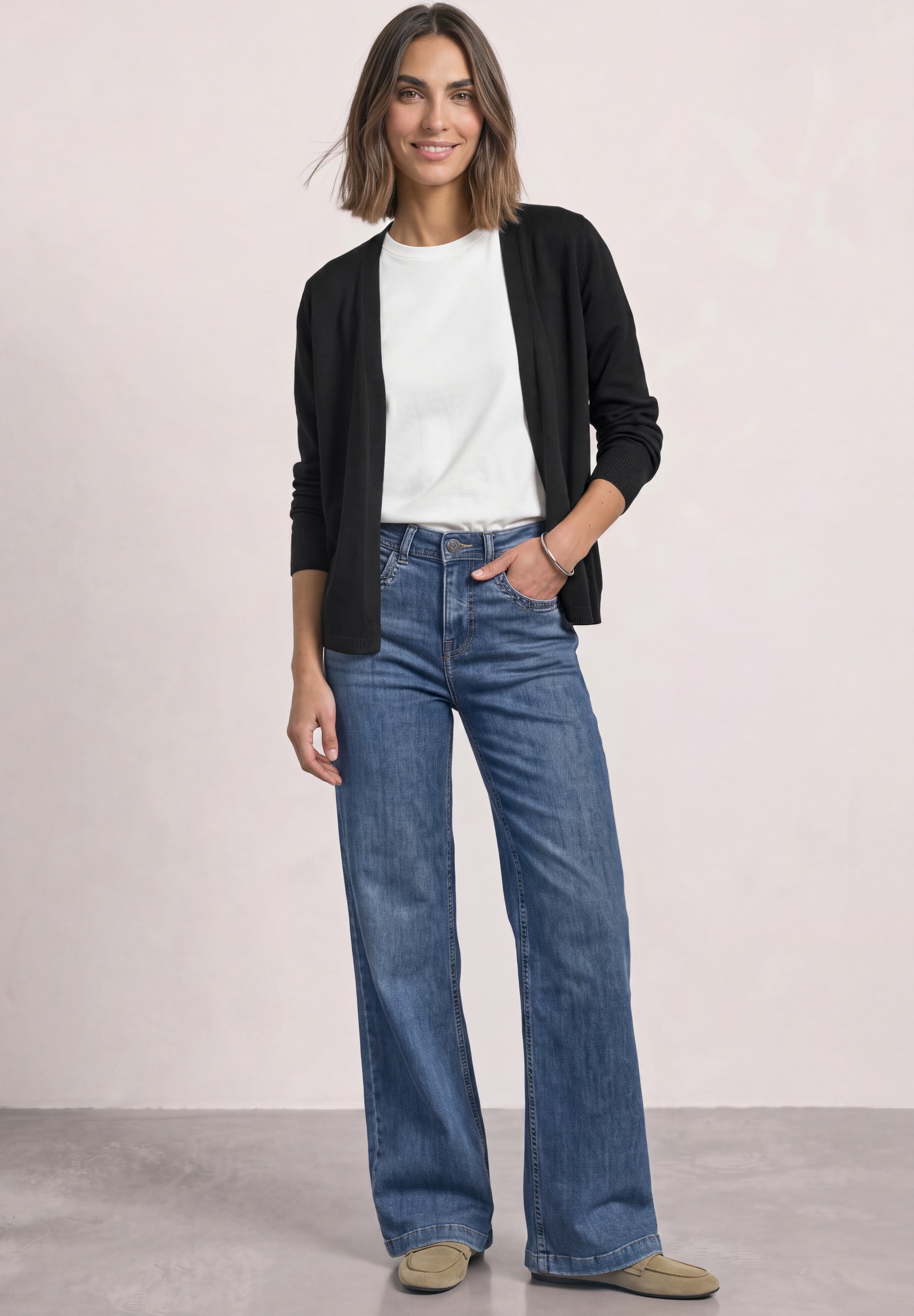 STREET ONE Cardigan aus softem Materialmix