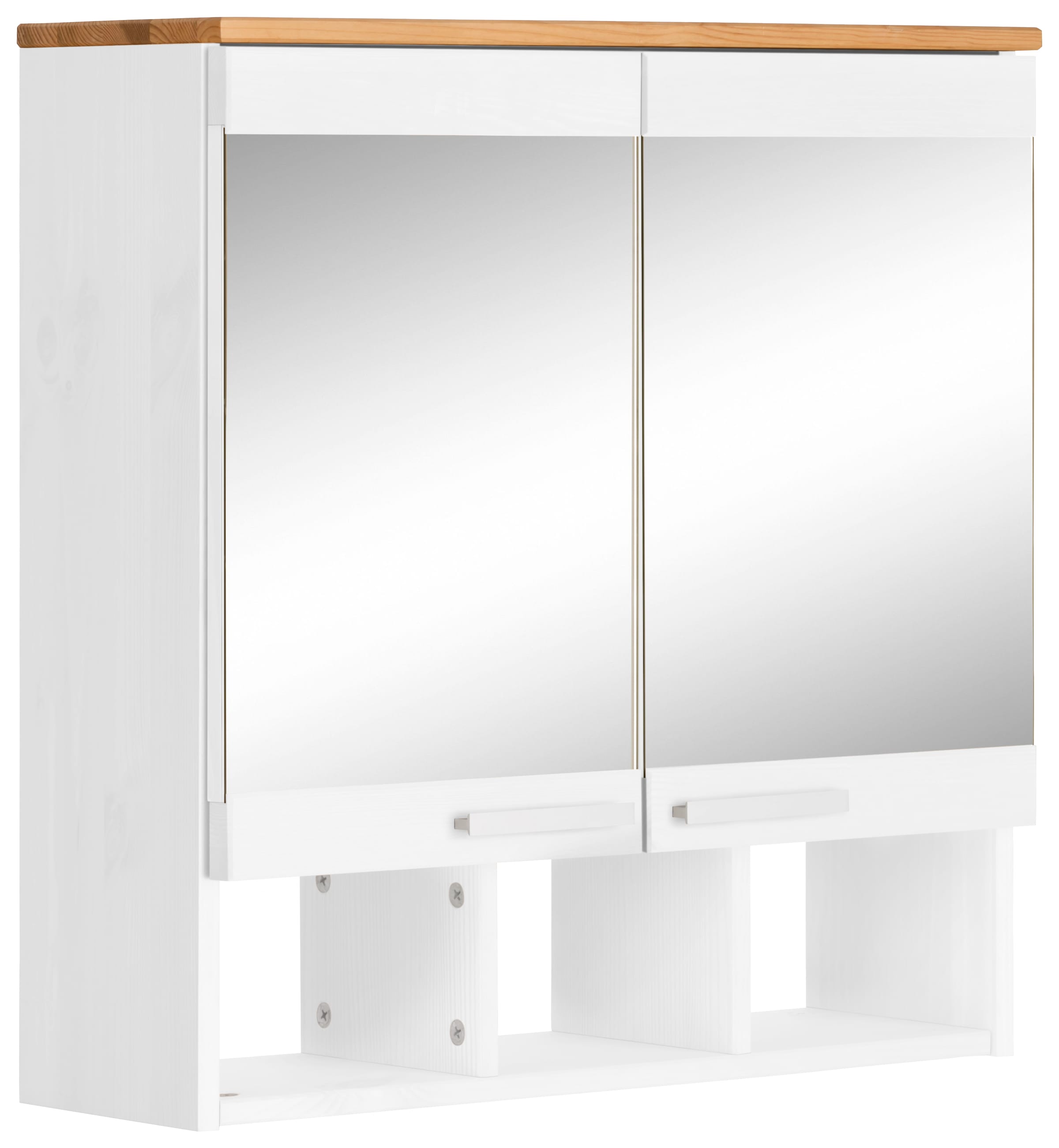 Home affaire Spiegelschrank »JOSIE«, Breite 60 cm, aus Massivholz, verstellbarer Einlegeboden, Metallgriffe