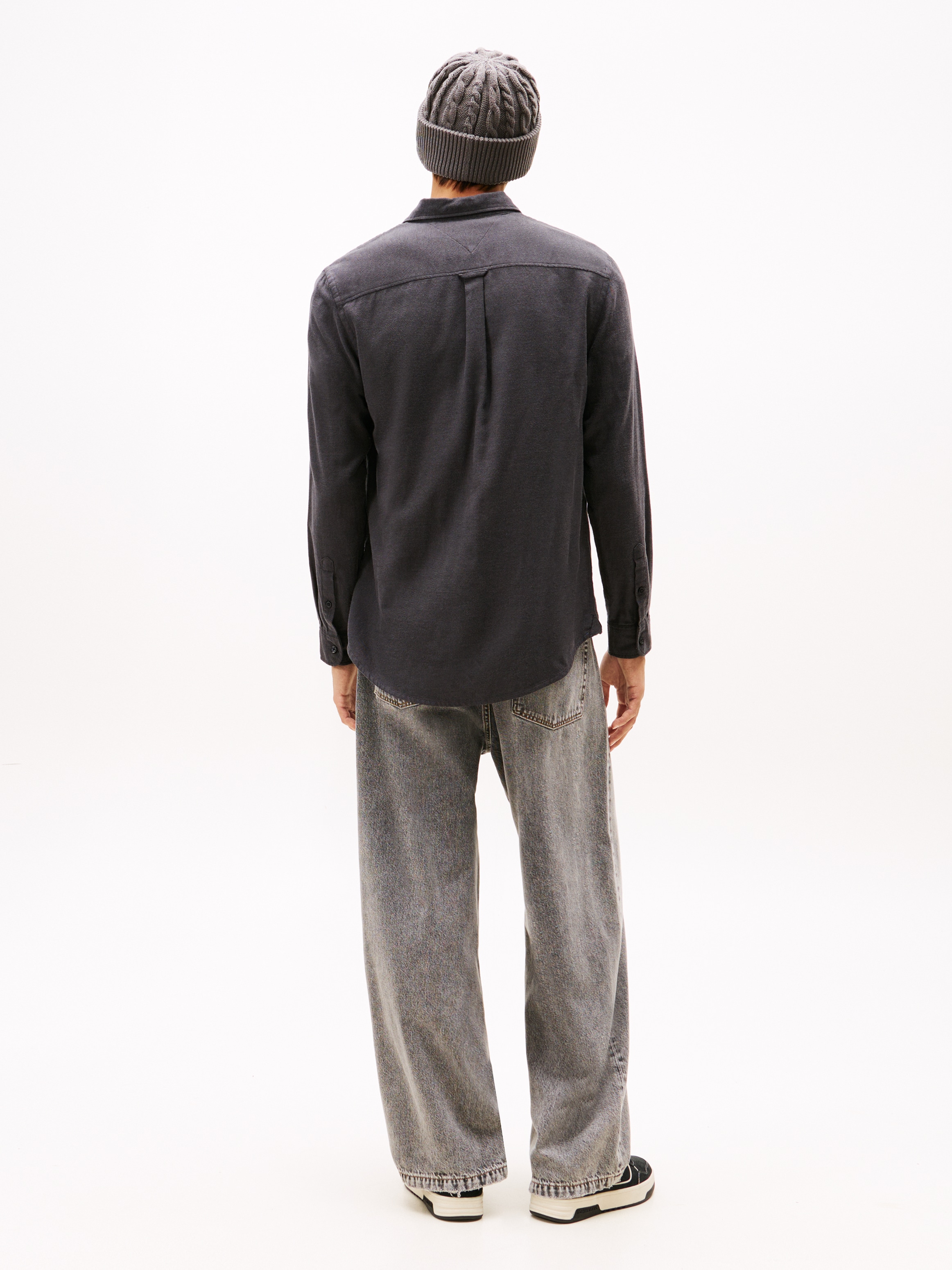 Tommy Jeans Flanellhemd »TJM FLANNEL« regular fit, Langarmhemd, halbgespreizter Kragen