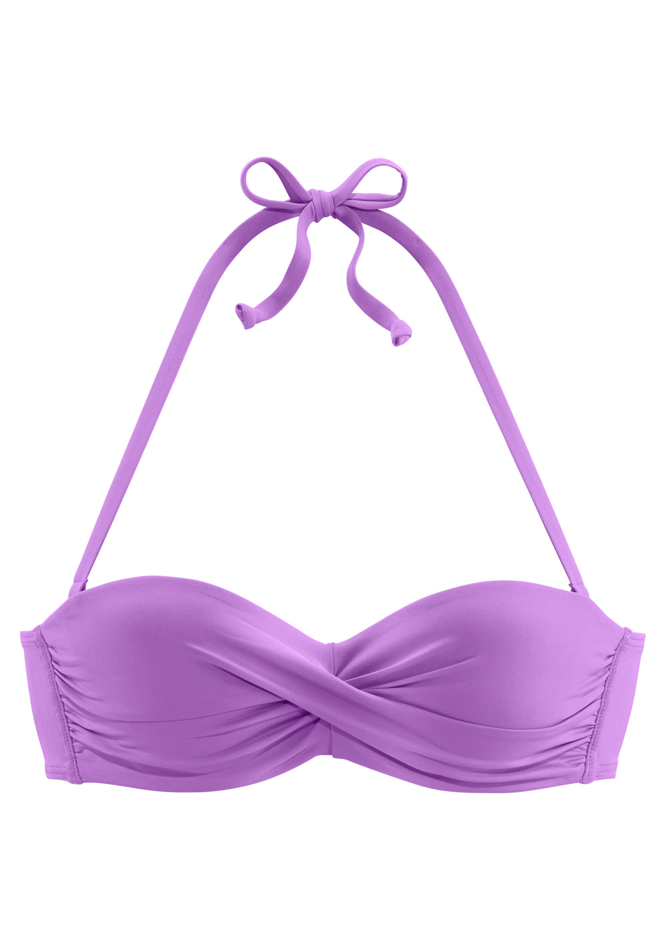 s.Oliver Bandeau-Bikini-Top "Spain" in unifarben mit Wickeloptik günstig online kaufen