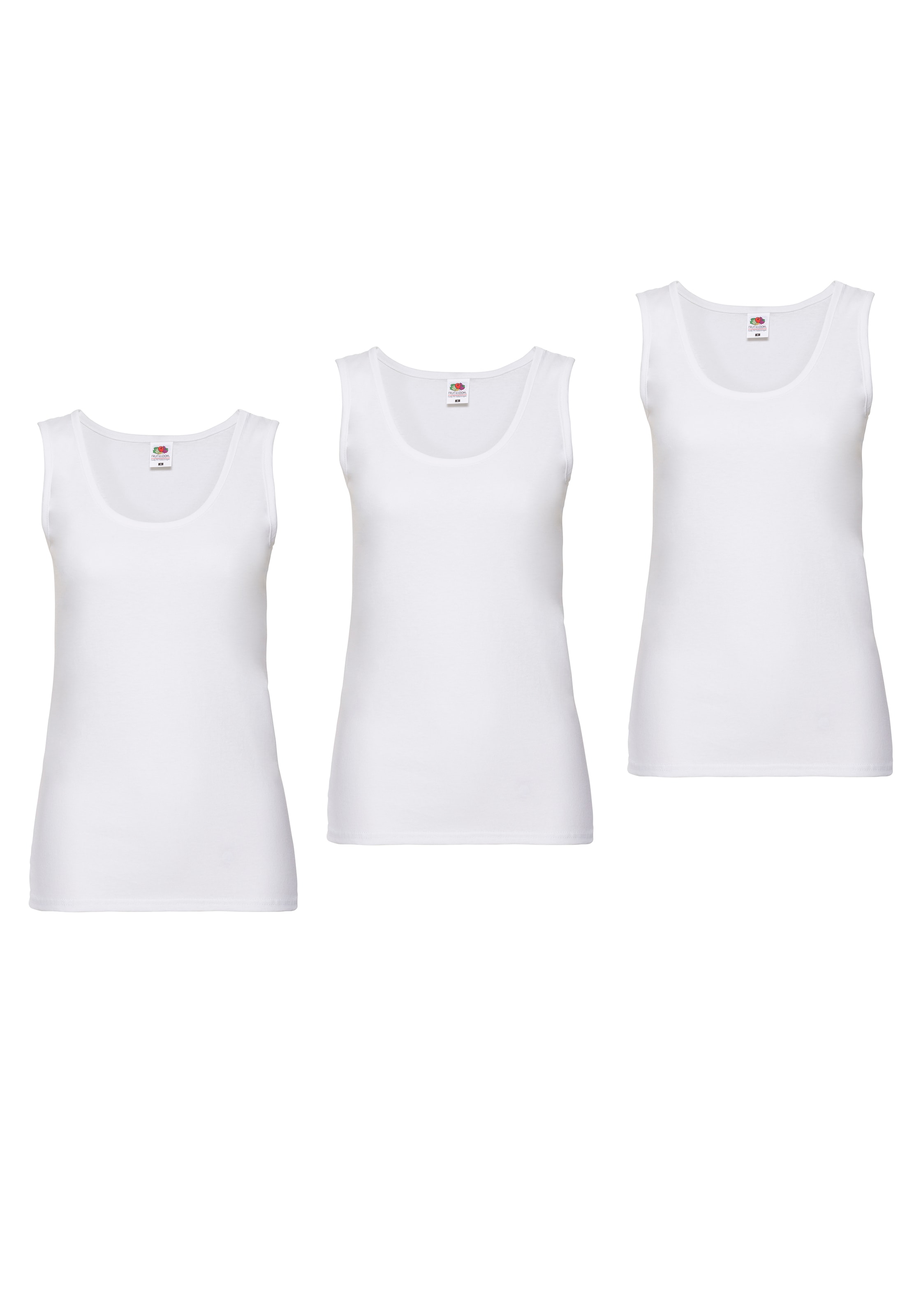 Fruit of the Loom Tanktop Packung, 3 Stk. aus reiner Baumwolle, Rundhals günstig online kaufen