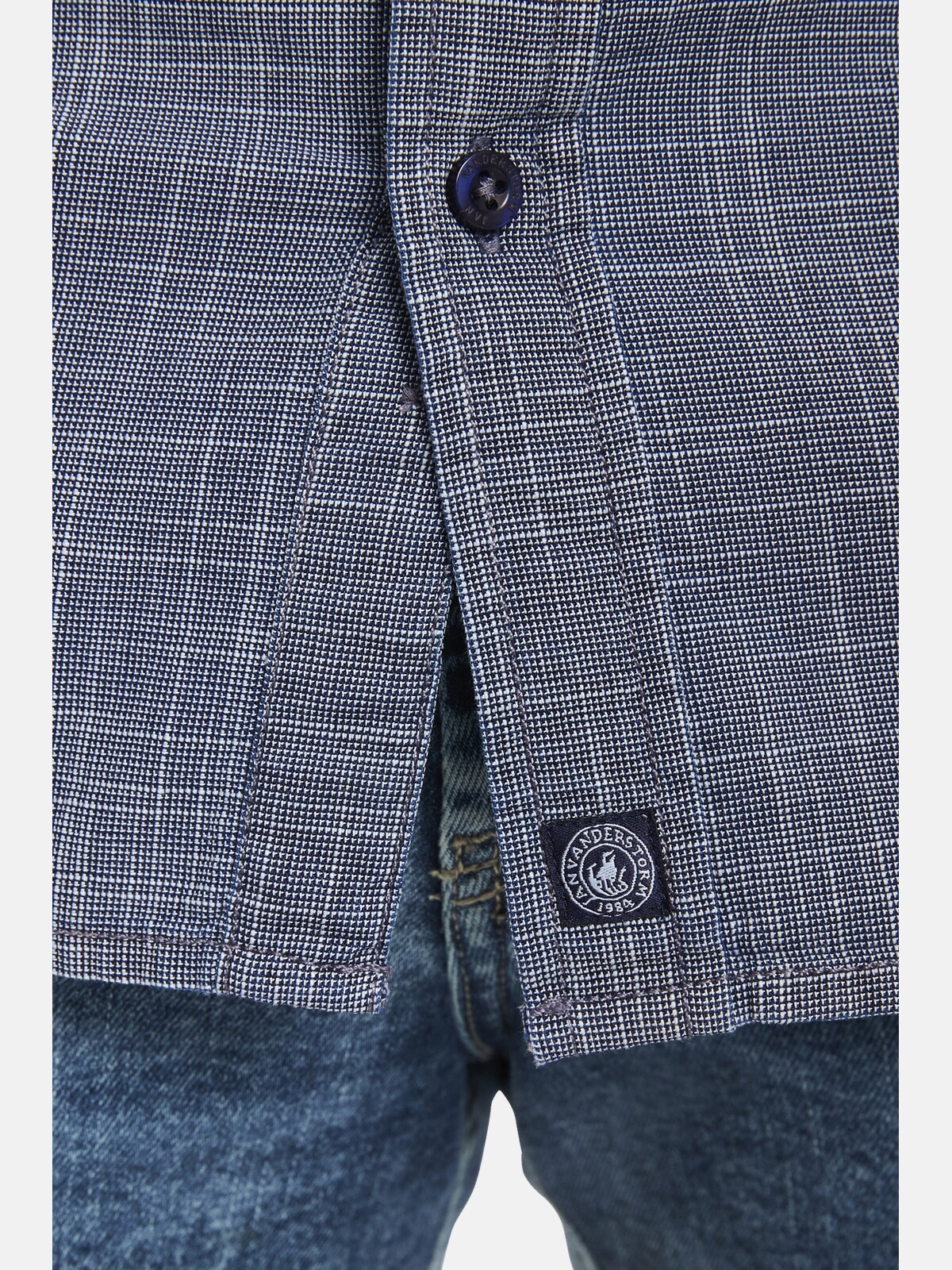 Jan Vanderstorm Jeanshemd »Kurzarmhemd NATTFARI«, (1 tlg.), mit Applikationen im Denimlook