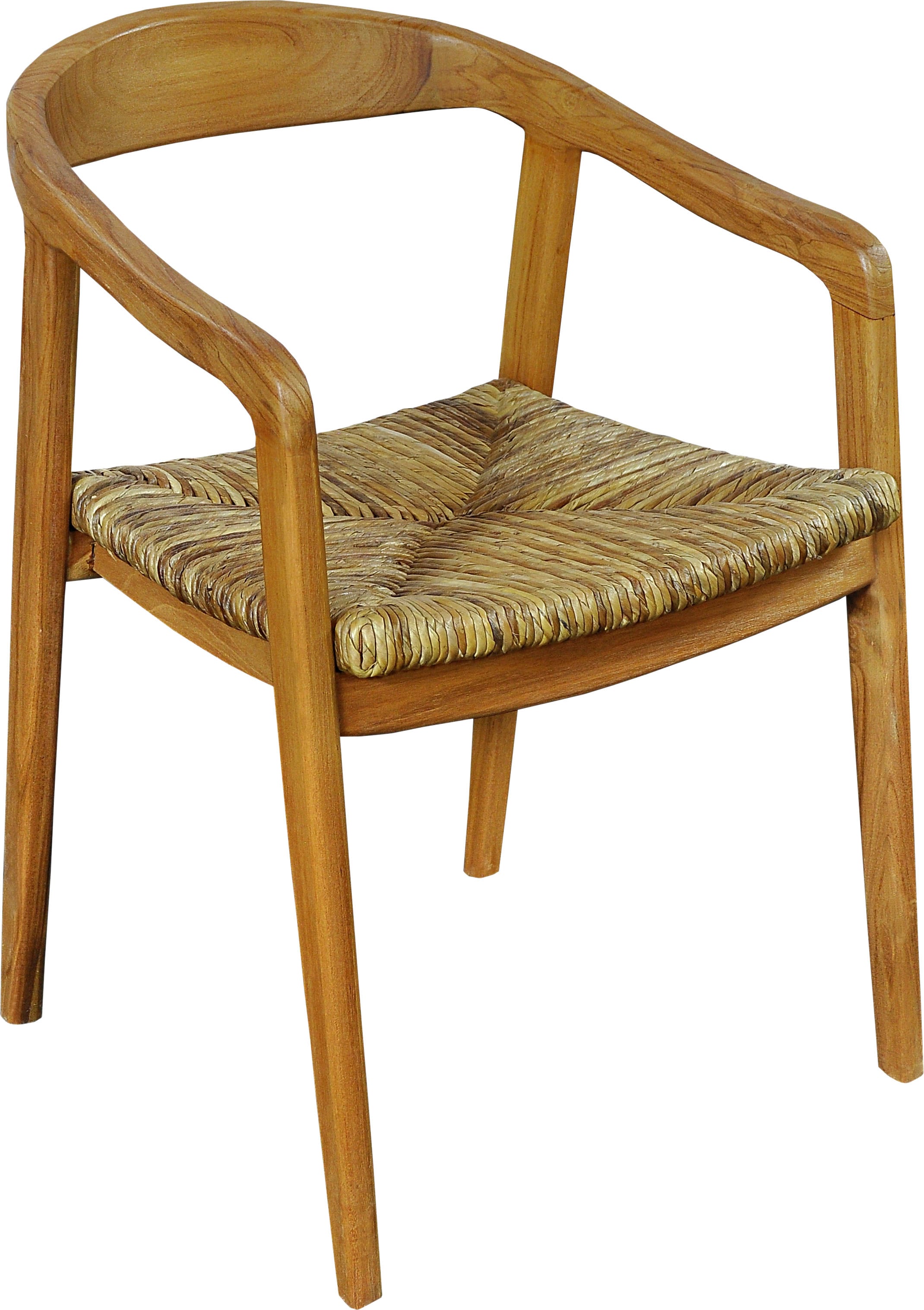 SIT Esszimmerstuhl, mit Rattan Sitzfläche, Armlehnstuhl in geschwungener Form