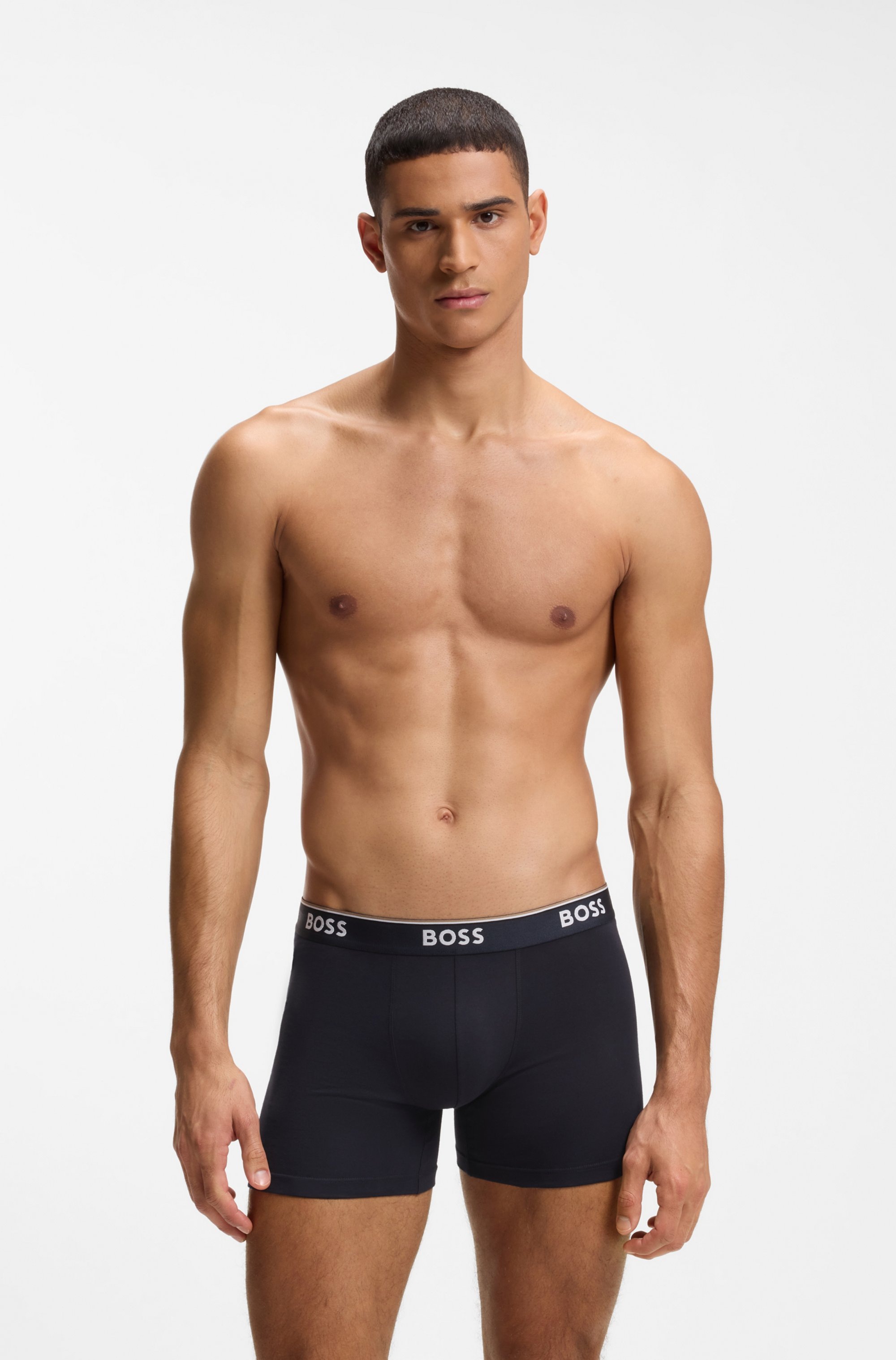 BOSS Langer Boxer "Brief 3 PACK" mit farblich passendem Webbund günstig online kaufen