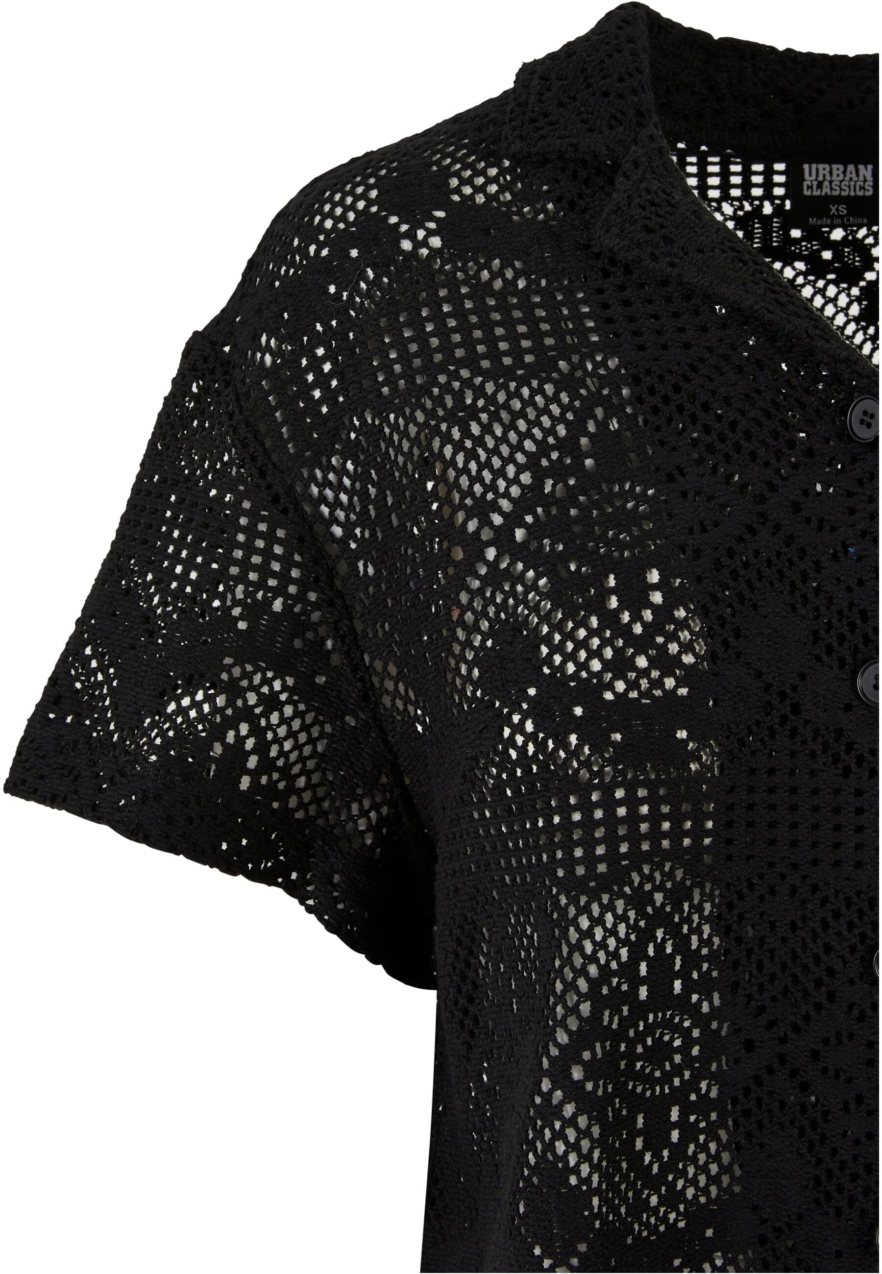URBAN CLASSICS Klassische Bluse »Urban Classics Damen Ladies Crochet Lace Resort Shirt«