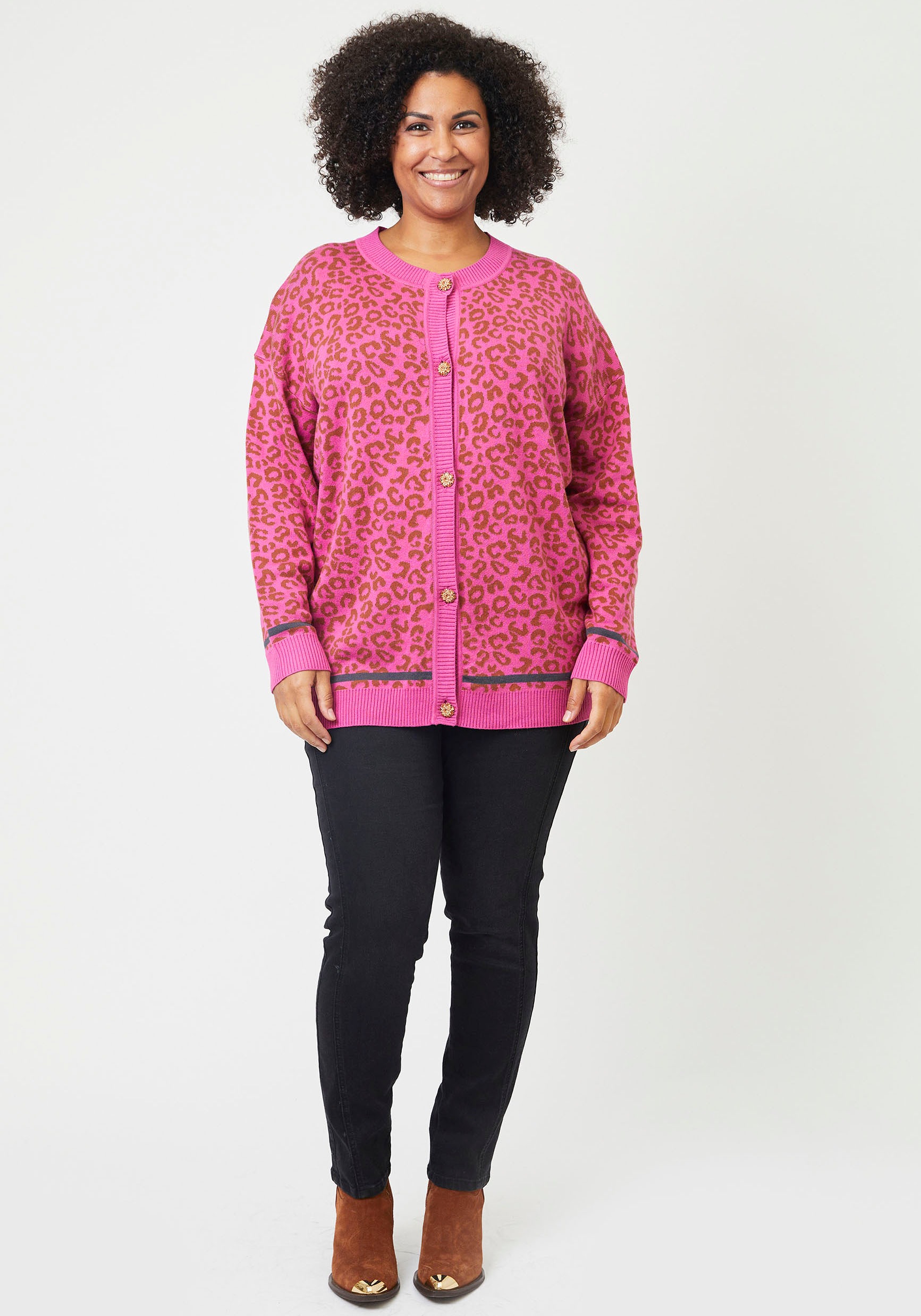 ADIA Cardigan, mit Animal-Print