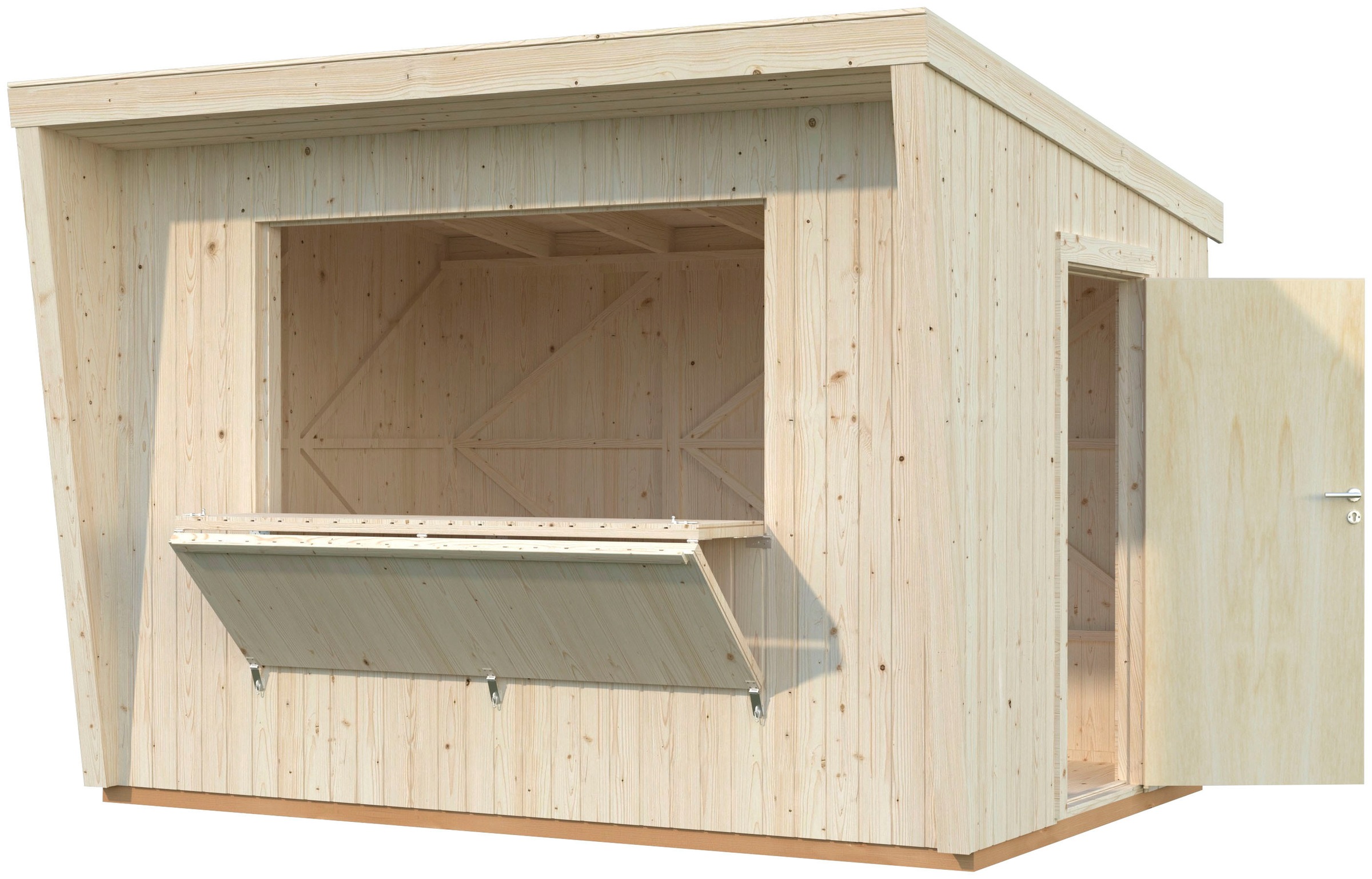 Palmako Gerätehaus "Kiosk Kira 7,7 m²", BxTxH: 355x233x264 cm, witterungsbe günstig online kaufen