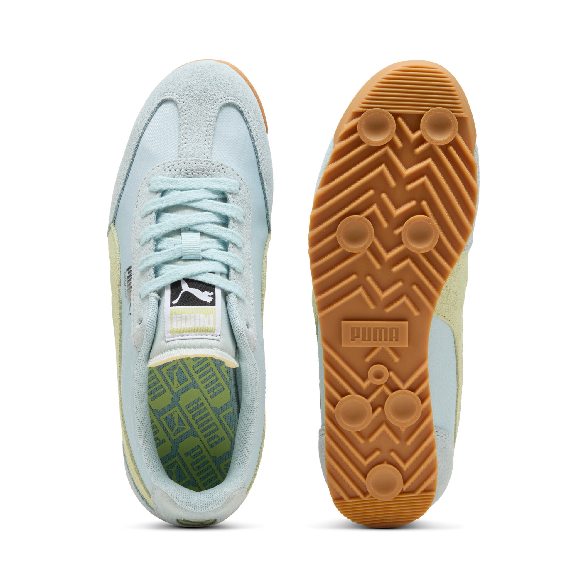 Sneaker PUMA "ARIZONA NYLON", Damen, Gr. 38, fresh water, apple spritz, gum, Textil, mehrfarbig, Schuhe Sneaker, mit Wildleder-Overlays, mit Schnürverschluss 3
