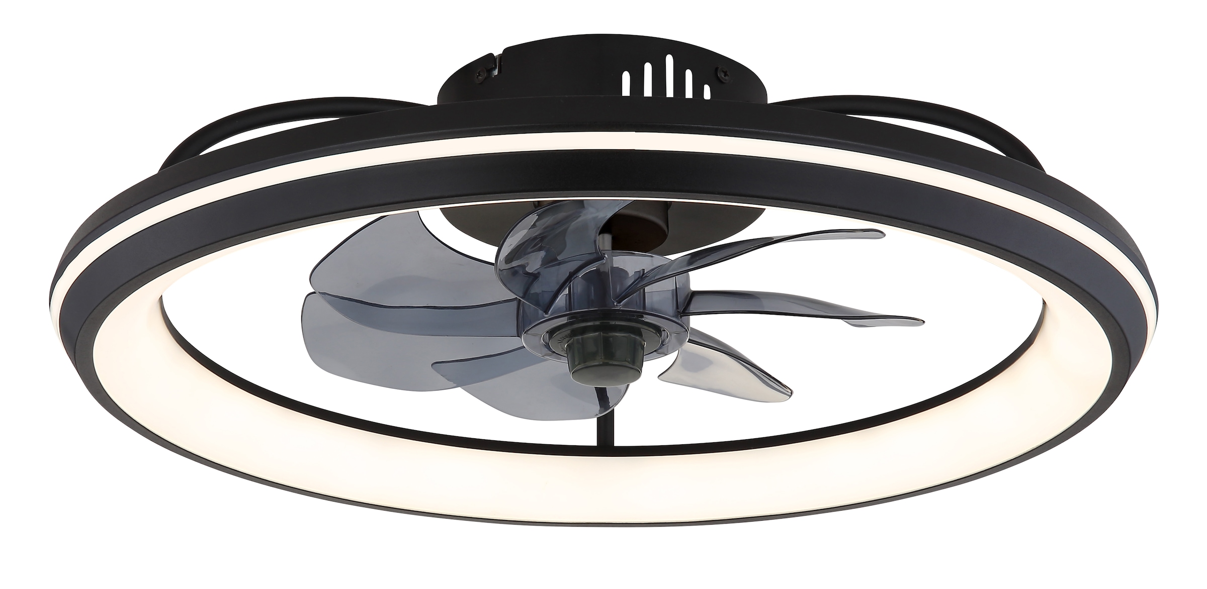 GLOBO LIGHTING Deckenleuchte "CELESTE", schwarz (schwarz matt), Ø 50cm H: 14cm, 1 Stk., Leuchten, Deckenventilator, Deckenlampe, moderner Ventilator, Deckenleuchte