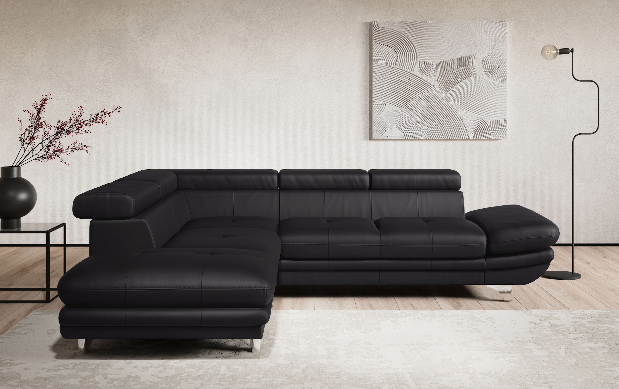 COTTA Ecksofa "Enterprise L-Form, B: 277 cm" Arm- & Kopfteilverstellung, optional Schlaffunktion