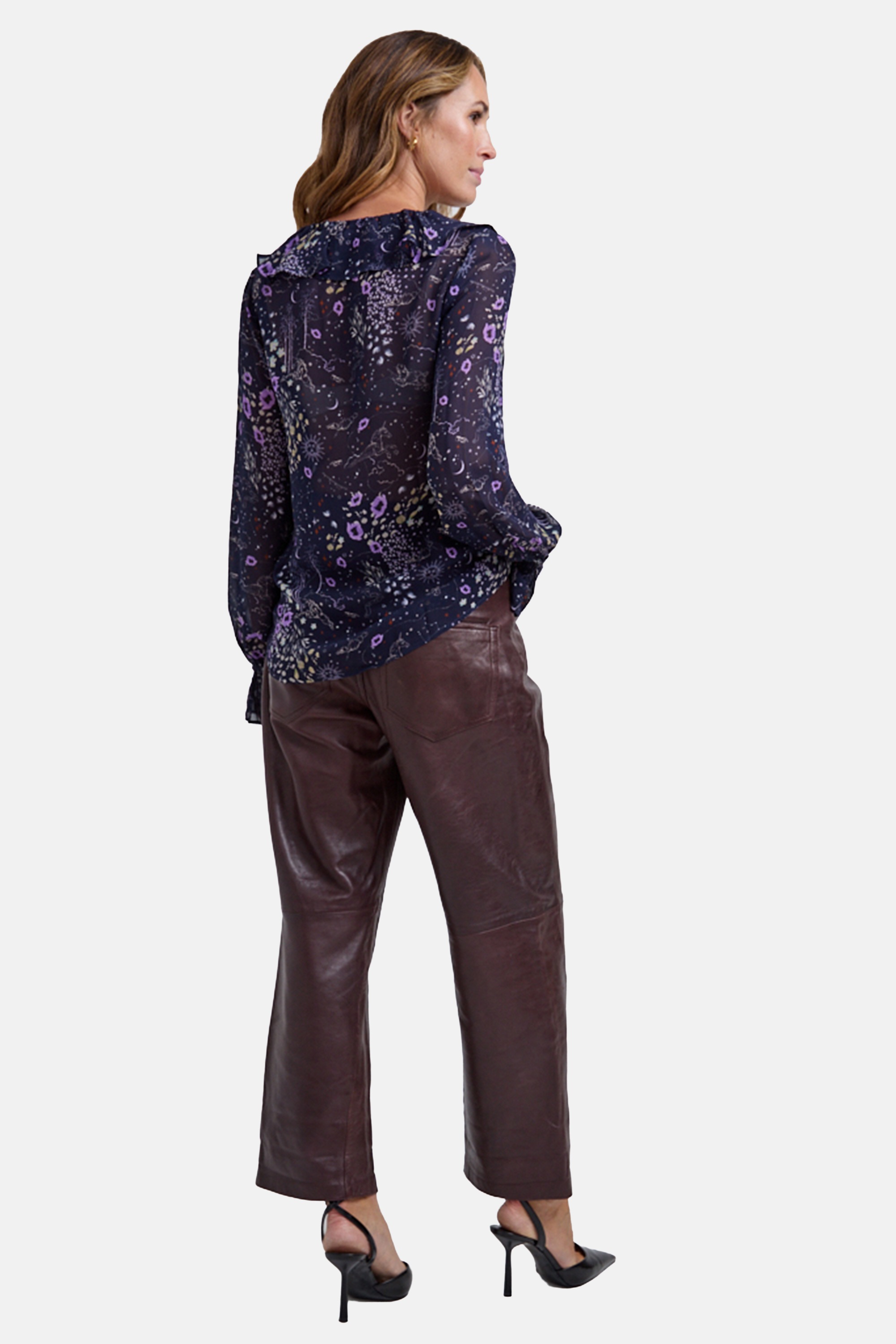 Lily and Lionel Hemdbluse »Joni Ruffle Neck Zodiac Print Blouse Damen«