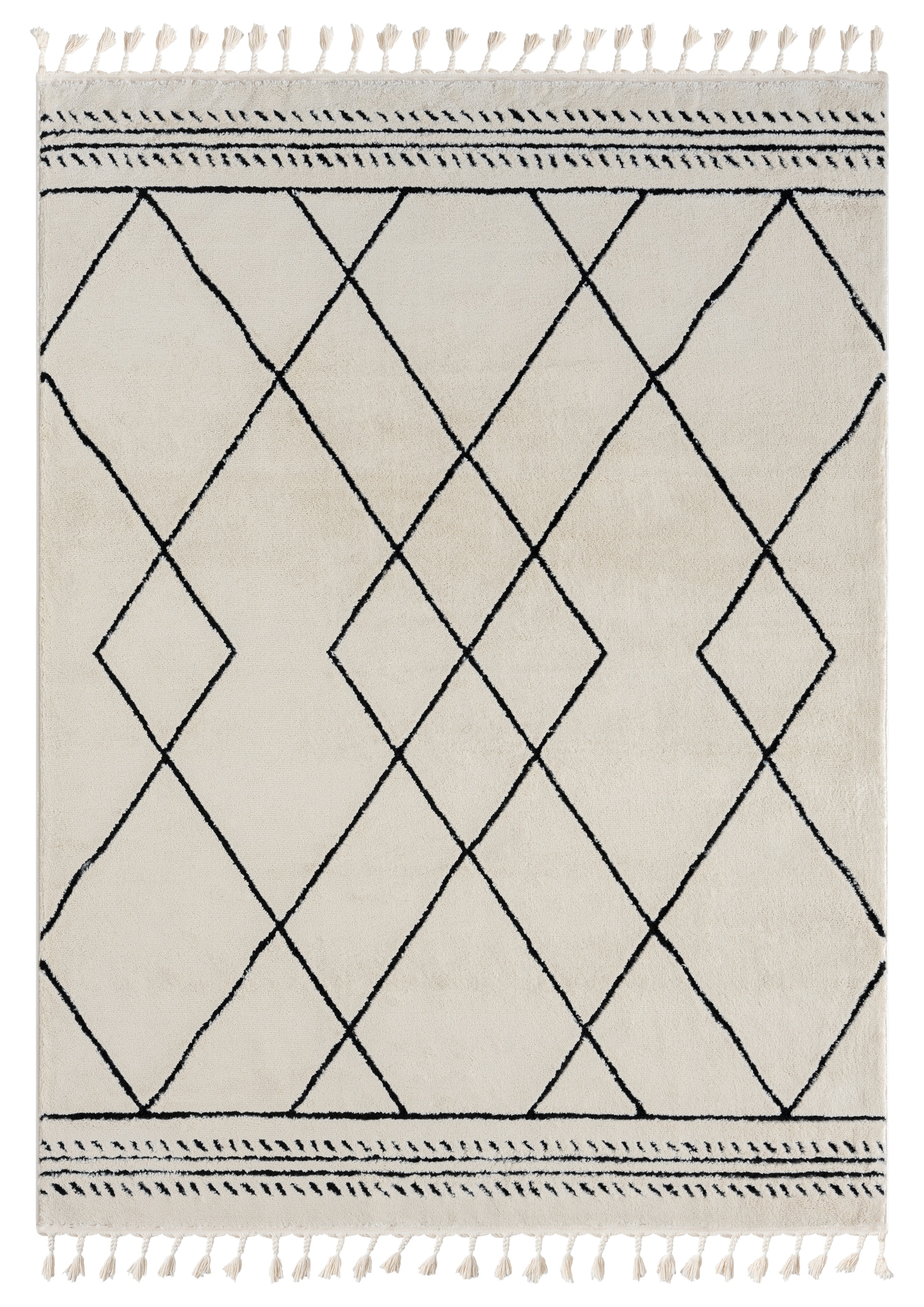 Myflair Möbel & Accessoires Hochflor-Teppich »Moroccan Design, LAGERRÄUMUNG!«, rechteckig, 24 mm Höhe, modern, marokkanisches Design, Rauten Muster, weich durch Hochflor