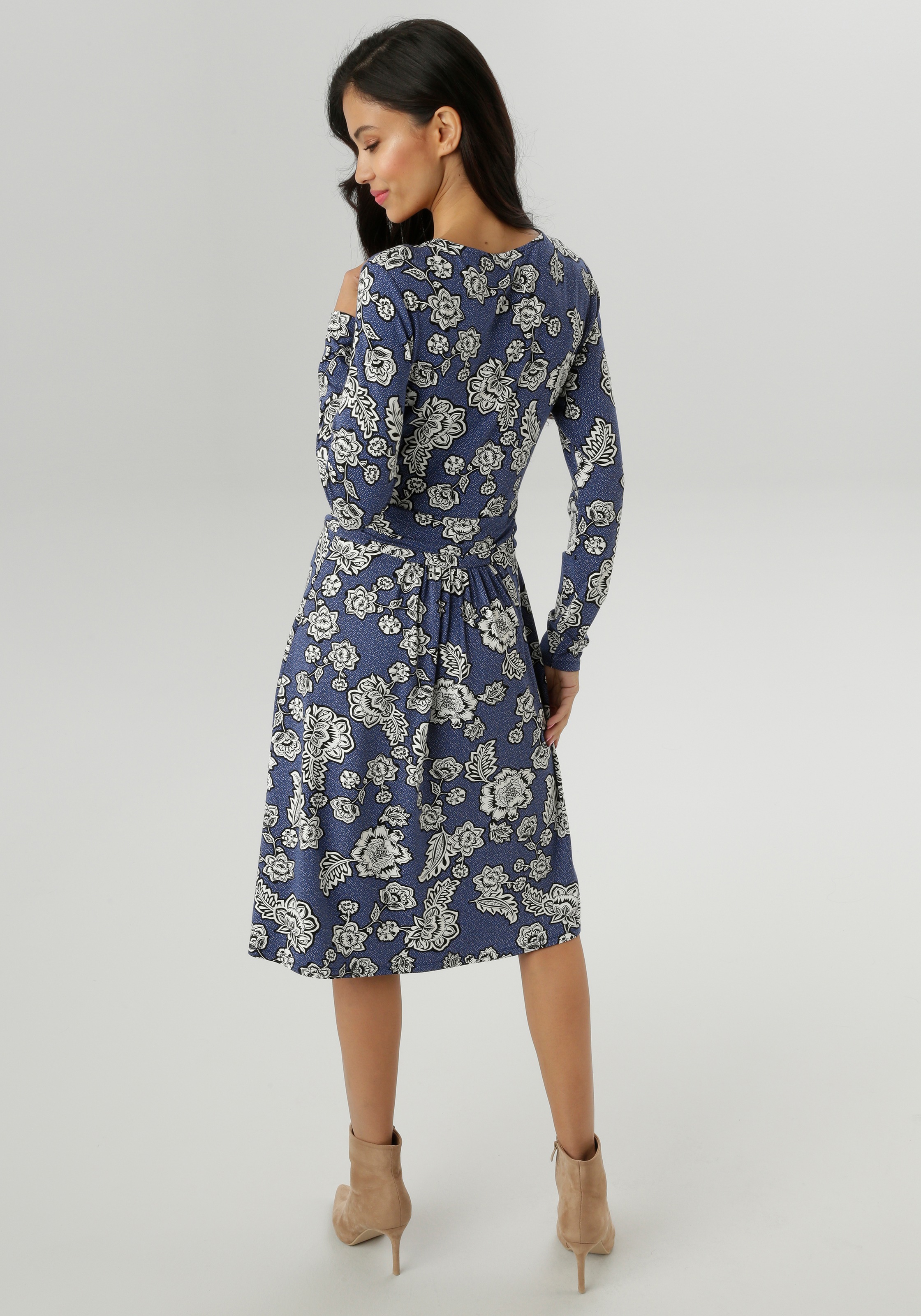 Aniston SELECTED Jerseykleid, mit abstrakter Blüten- und Blättermusterung - NEUE KOLLEKTION