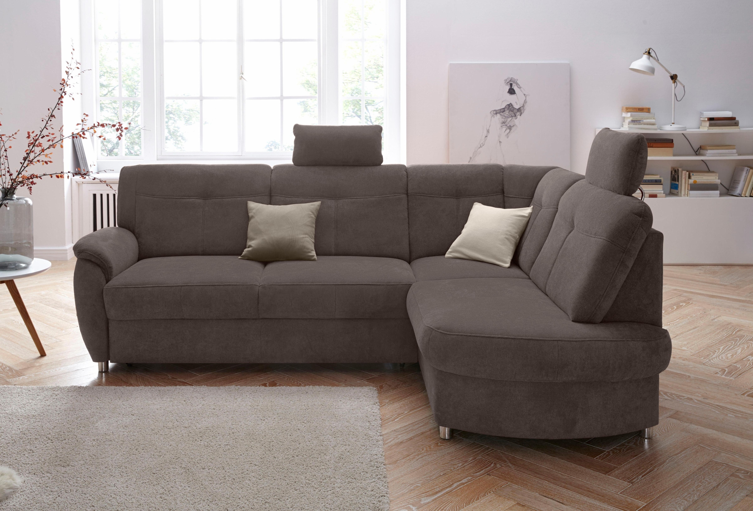 sit&more Ecksofa »Sonoma L-Form«, wahlweise mit Bettfunktion und Bettkasten