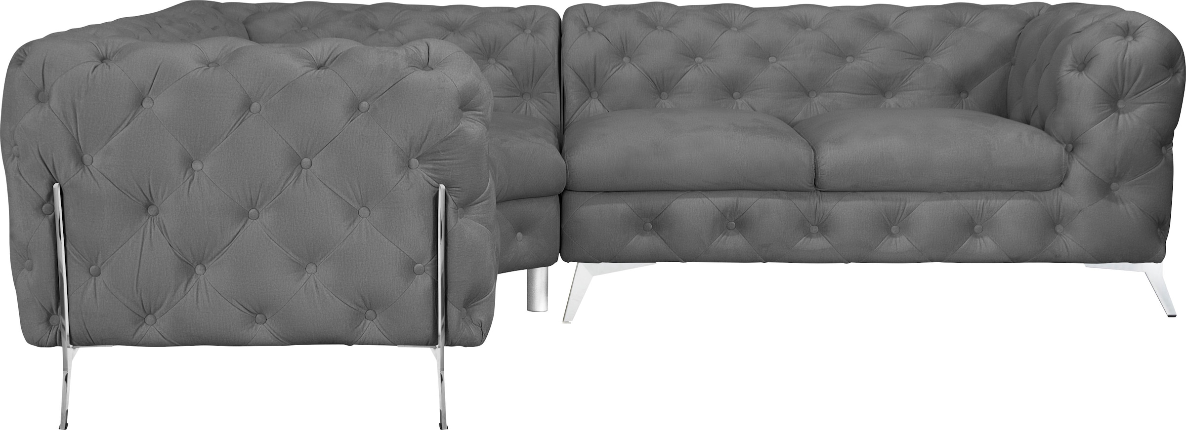 Home affaire Chesterfield-Sofa "Amaury L-Form" moderne Chersterfield-Optik, günstig online kaufen