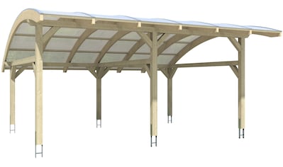 Doppelcarport »Schwaben«, Leimholz, Fichte, 285 cm, Natur