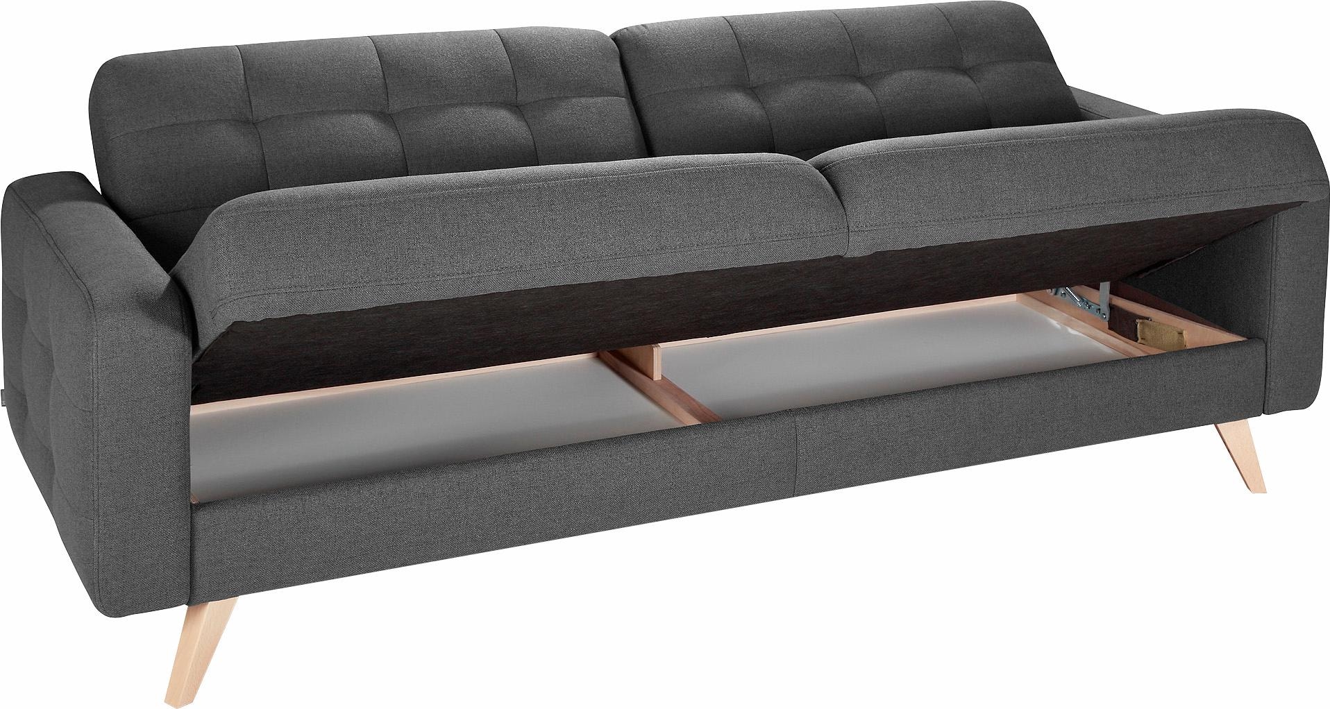 exxpo - sofa fashion 3-Sitzer »Nappa, kompakt und komfortabel, bequem, zeitloses Design, L-Form«, tolle Detailverarbeitung, mit Bettfunktion und Bettkasten