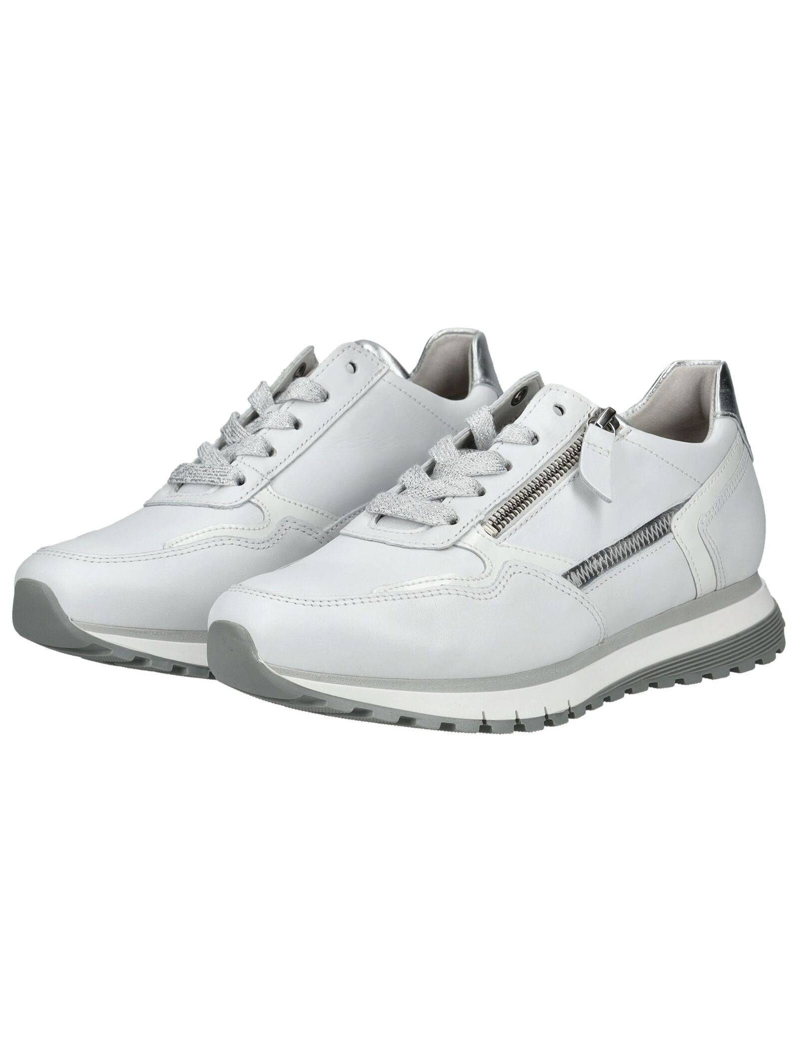 Gabor Comfort Sneaker Glattleder Women's Sneaker White/Silver 42 6
