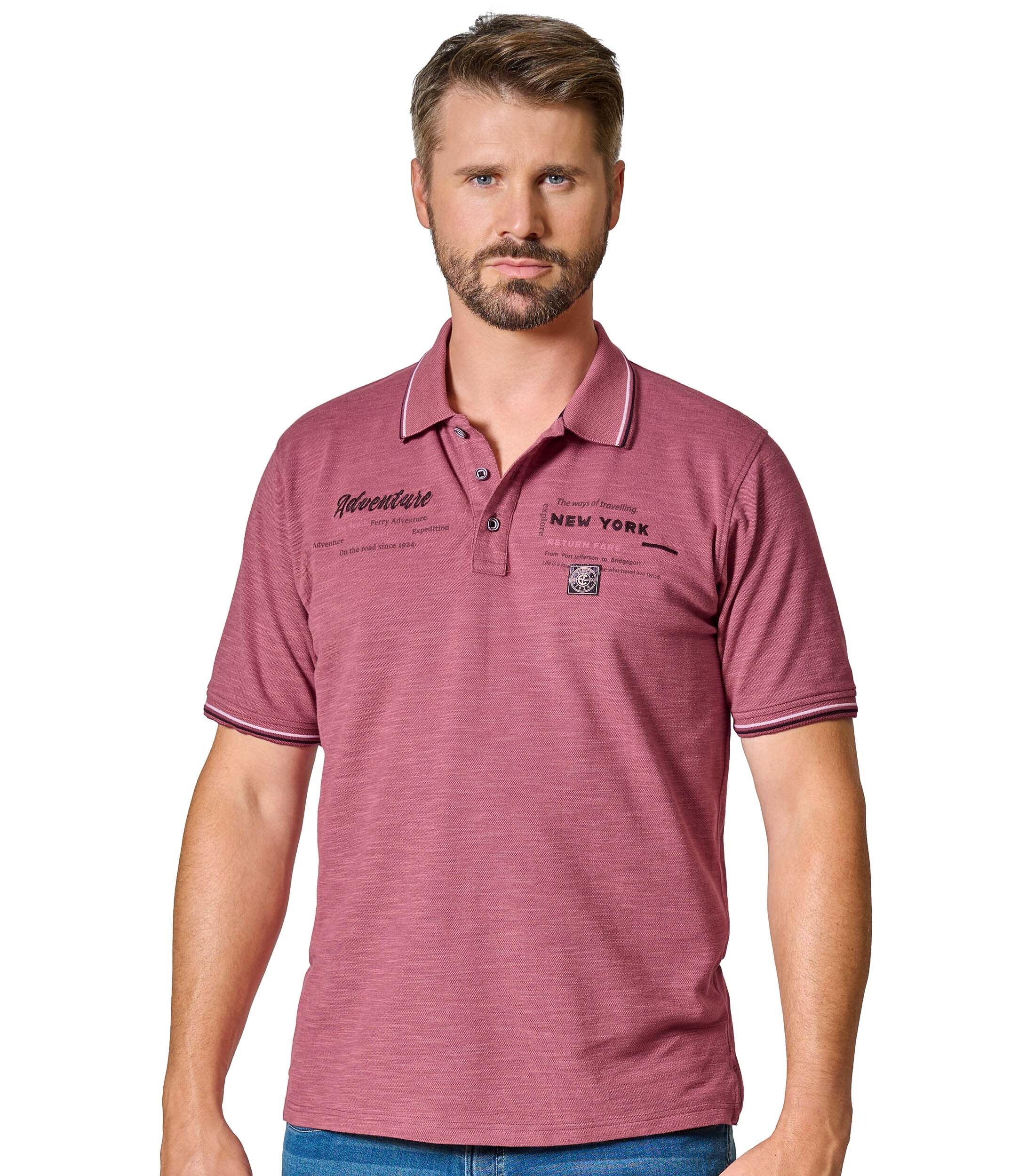 Poloshirt CASAMODA "CASAMODA Polo-Shirt uni", Herren, Gr. M, rot, 95% Baumwolle, 5% Elasthan, Shirts