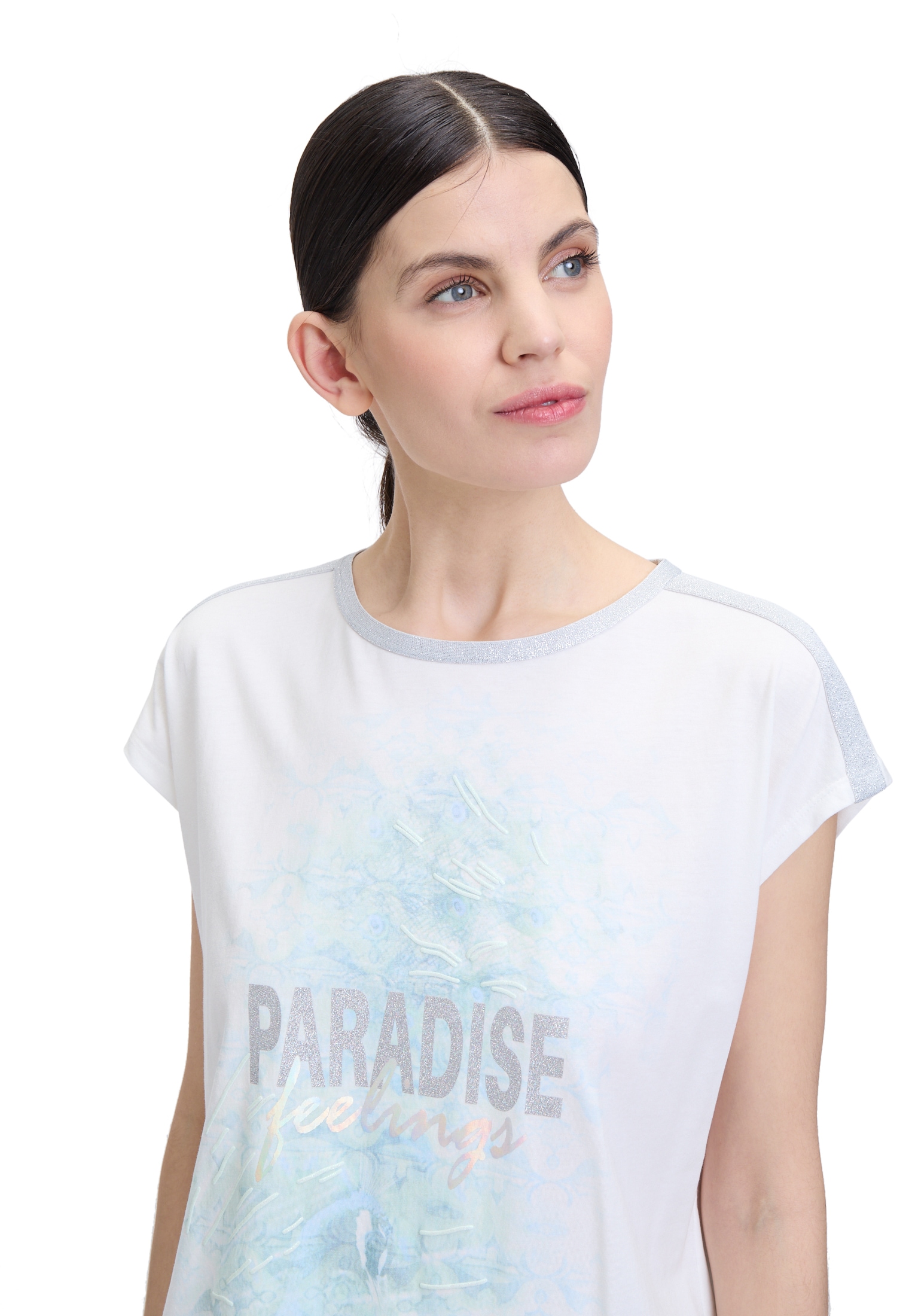 Cartoon Kurzarmshirt »Cartoon Rundhals-Shirt mit Placement«, (1 tlg.), Aufgesteppte Bänder