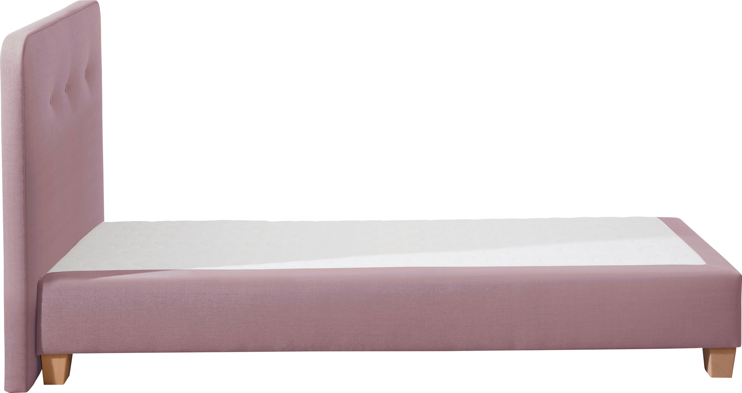 Boxspringbett HOME AFFAIRE "Fargo", lila (flieder), B:103cm L:207cm, Struktur fein (100% Polyester);Samtstoff (100% Polyester), Komplettbetten, Boxspringbett, inkl. Topper, in 3 Matratzenarten, in Samt- oder Strukturstoff 6