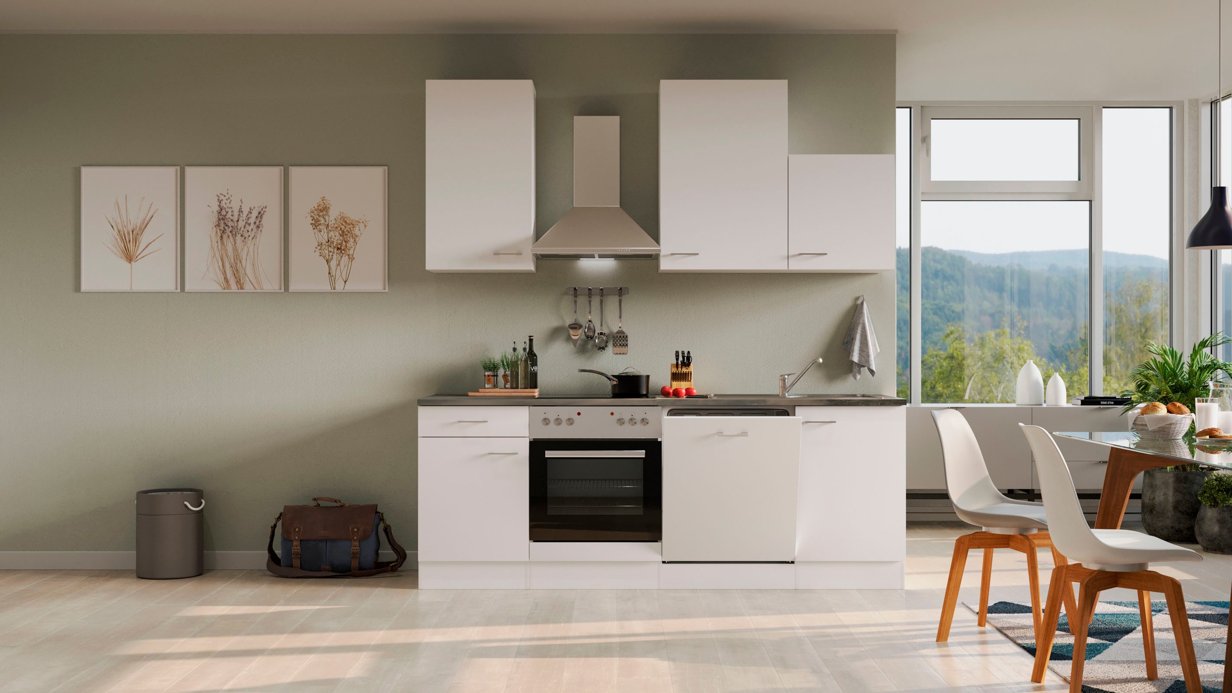 Flex-Well Küchenzeile "Lucca" wahlweise mit E-Geräten, Gesamtbreite 220 cm günstig online kaufen