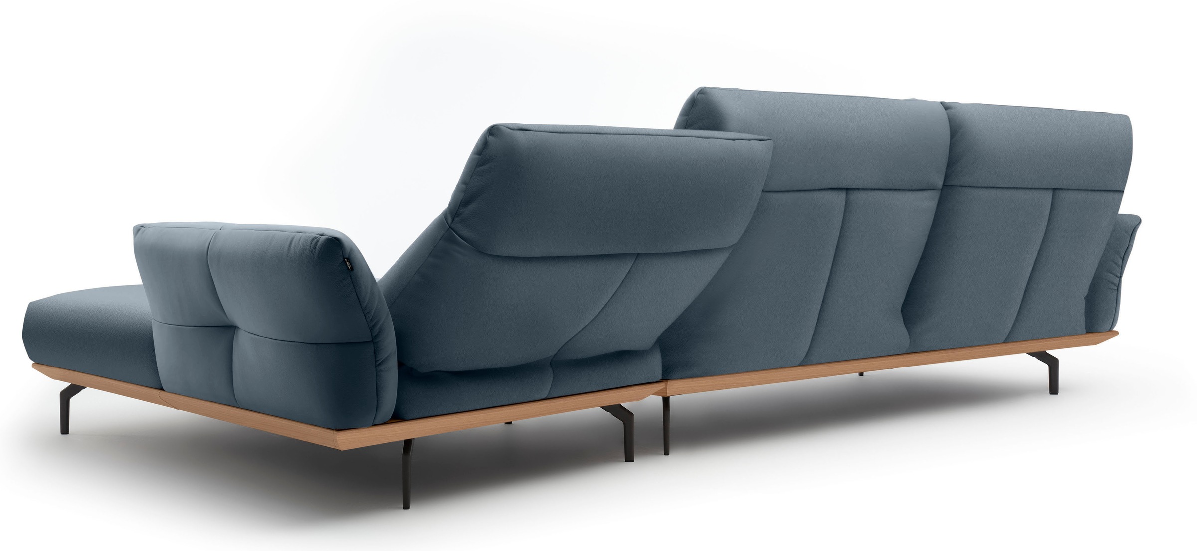 Creation BY ROLF BENZ Ecksofa »CR.460«, Sockel in Eiche, Winkelfüße in Umbragrau, Breite 338 cm