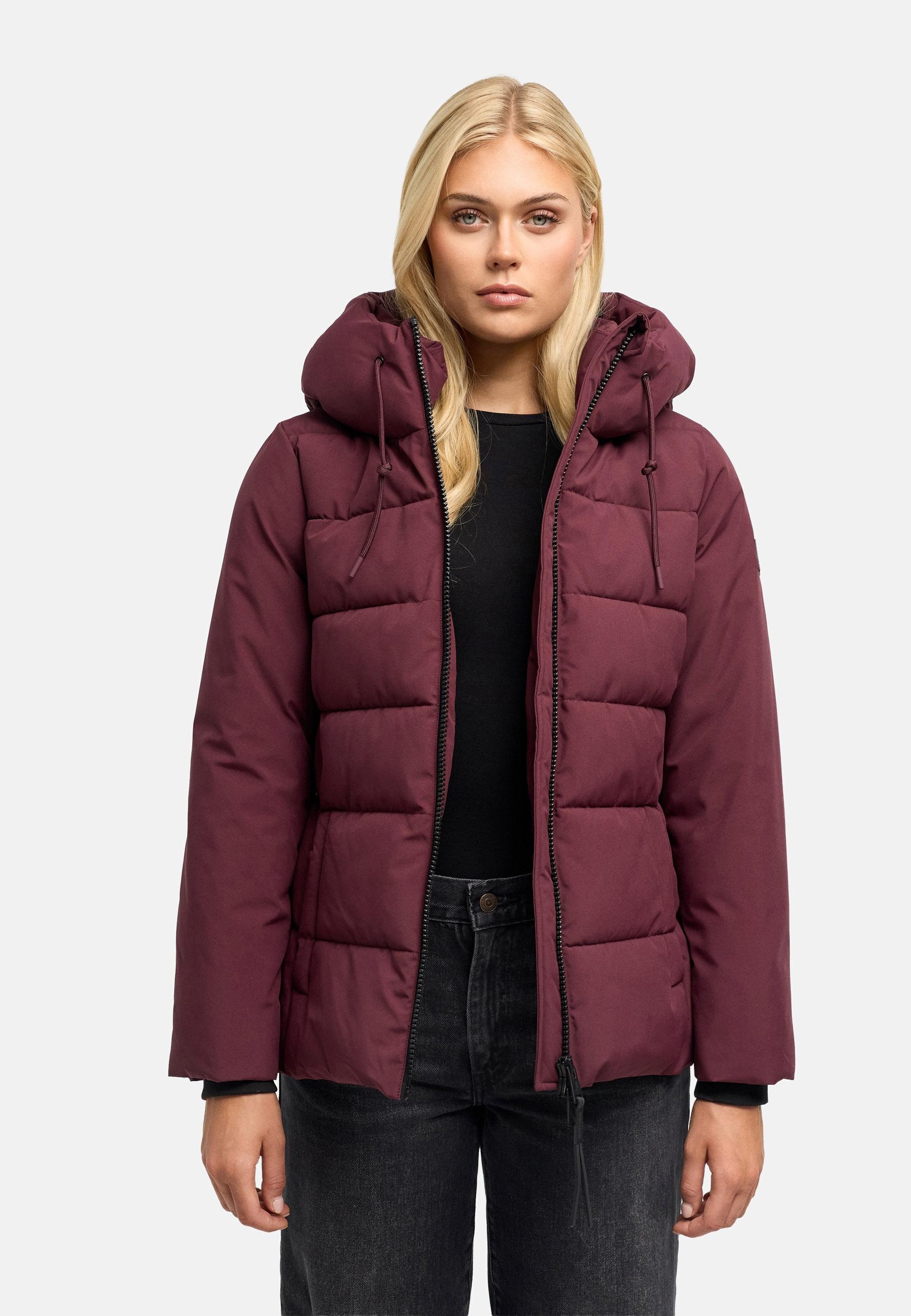 Navahoo Steppjacke »Wattewunder XIV« mit Kapuze Damen Winterjacke mit Taillengürtel
