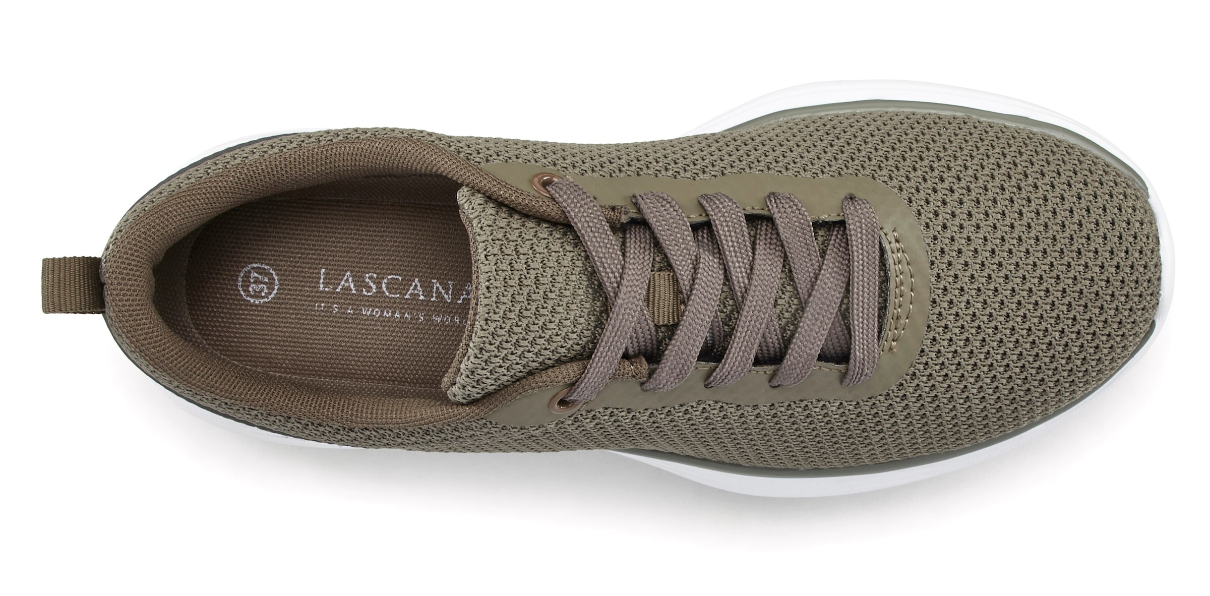 LASCANA Sneaker »Freizeitschuh, Halbschuh,«, Schnürhalbschuh, ultraleicht, softe herausnehmbare Innensohle VEGAN