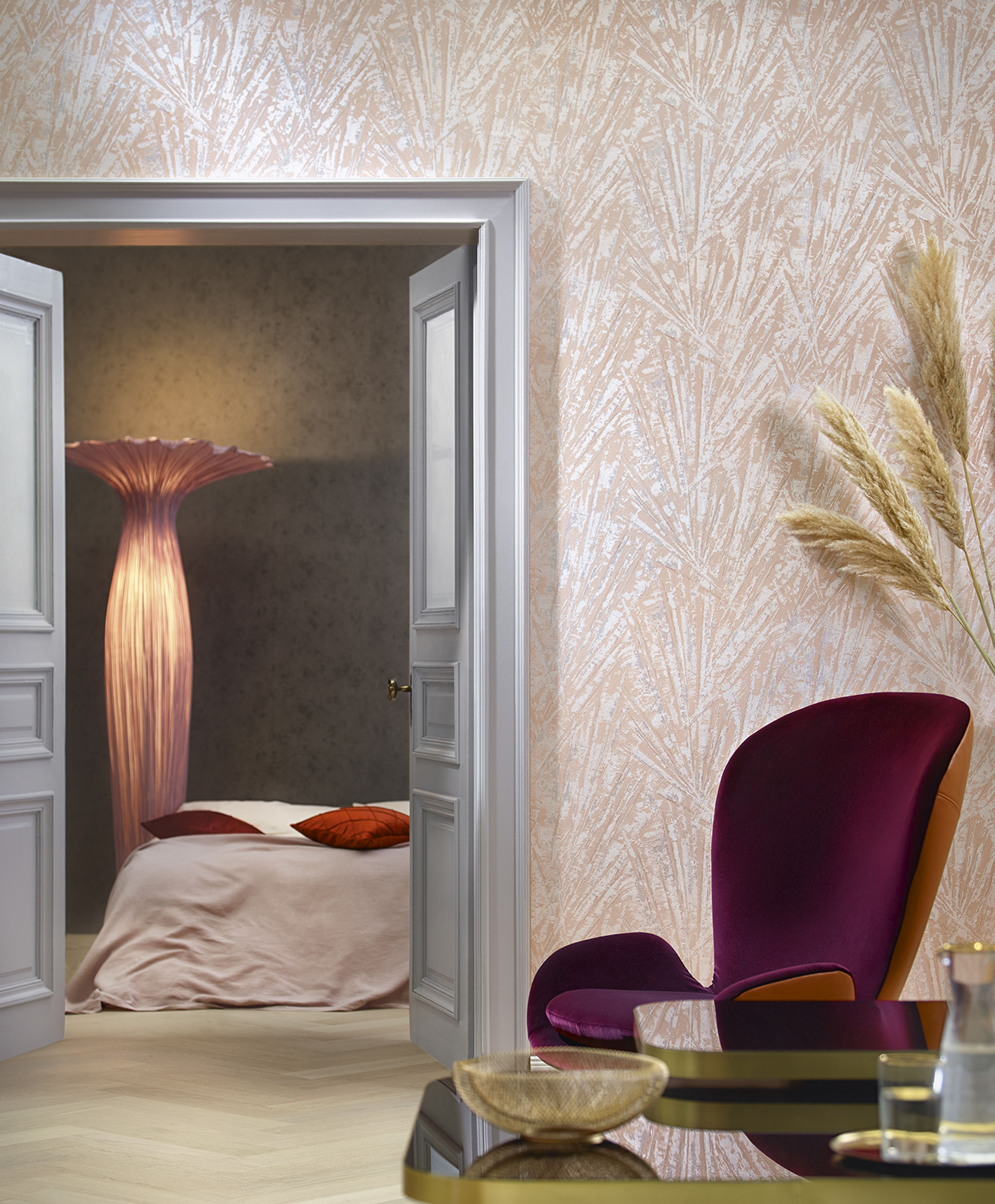 Marburg "Palm" Kunst Motiv glänzend geprägt Kunst moderne Tapete für Wohnzimmer Schlafzimmer Küche