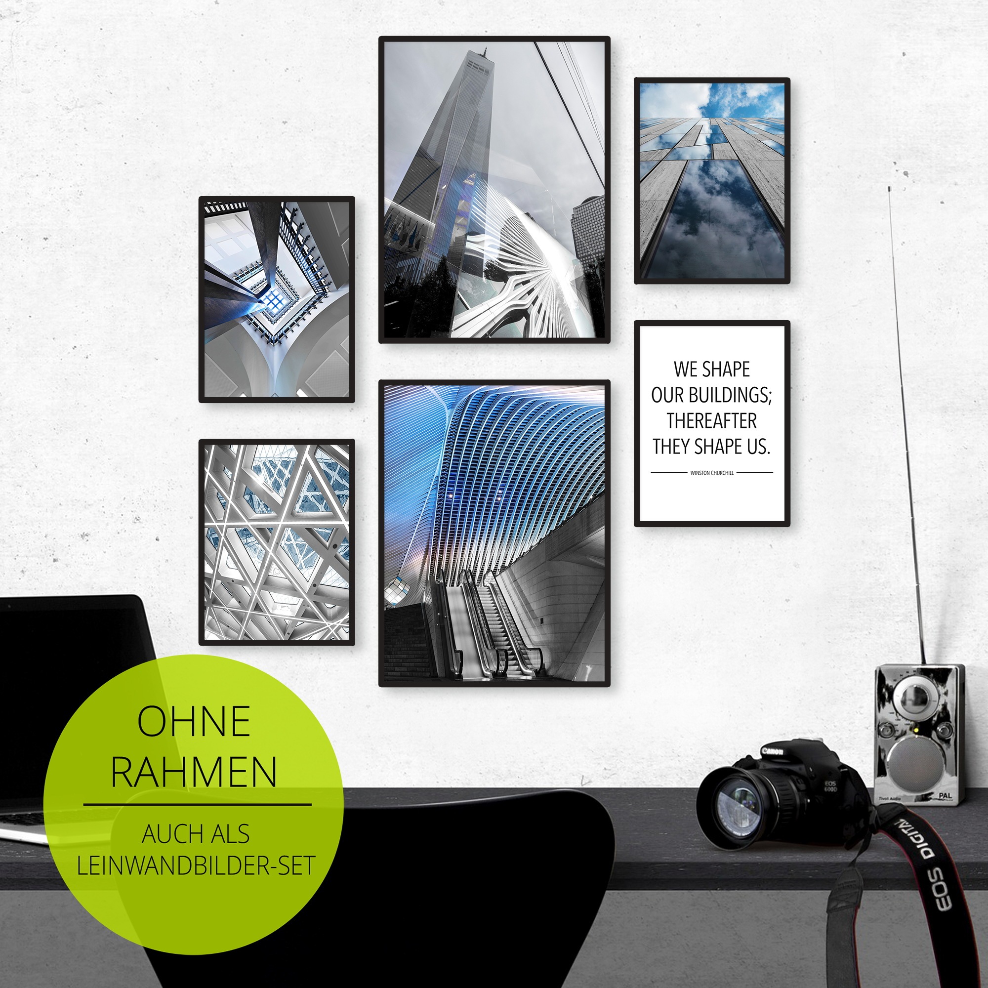 OTTO home Wandbild »Urban Cityscapes« Elemente der Architektur 6 Stk. tlg. als Poster oder Leinwandbilder Set