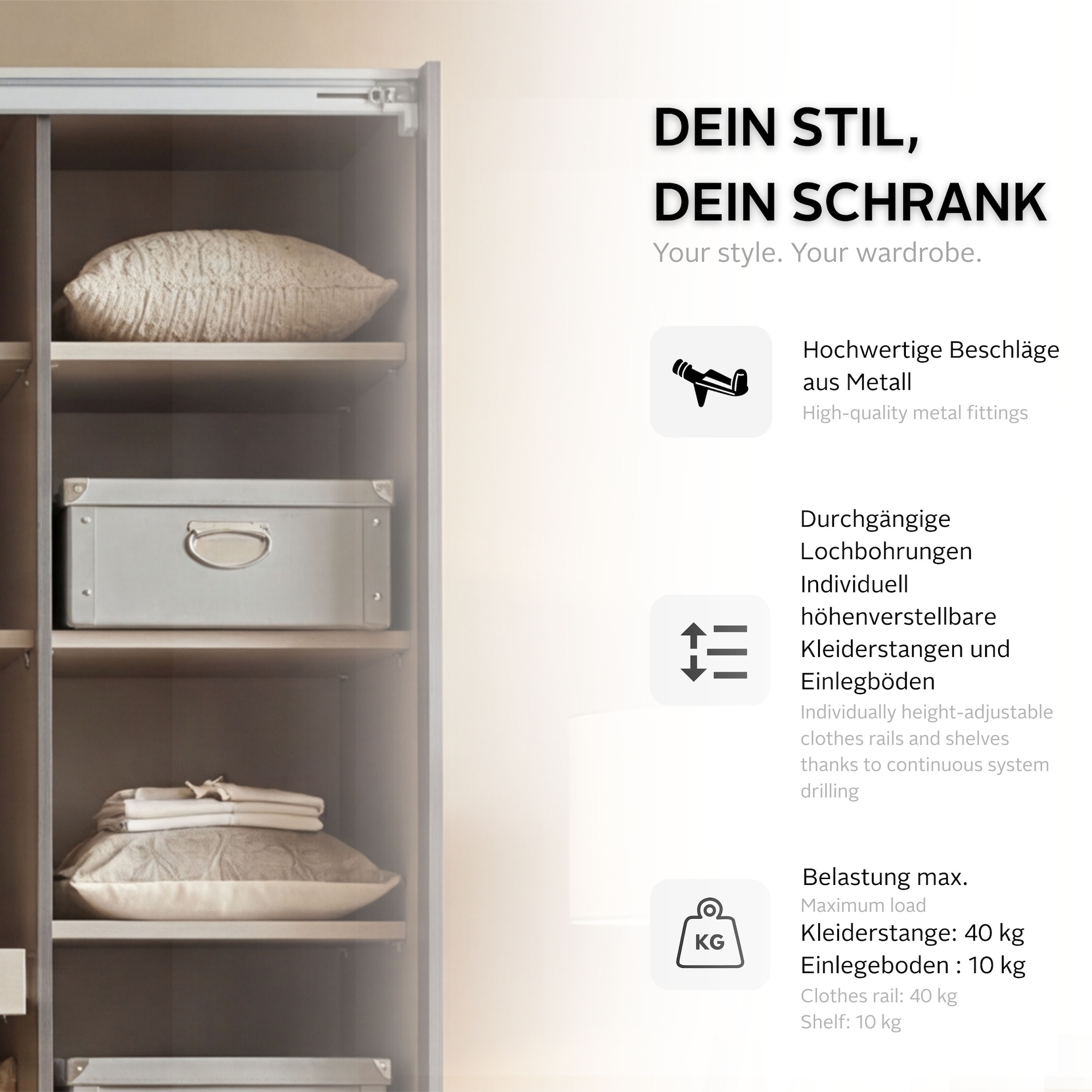 rauch Schwebetürenschrank »Kleiderschrank Schrank Garderobe Ankleide TOPSELLER OTELI« 3 Ausstattungen BASIC/CLASSIC/PREMIUM (inkl. SOFT-CLOSE-FUNKTION),  Breiten 203/271/315/360 cm Höhen 210/229 cm MADE IN GERMANY