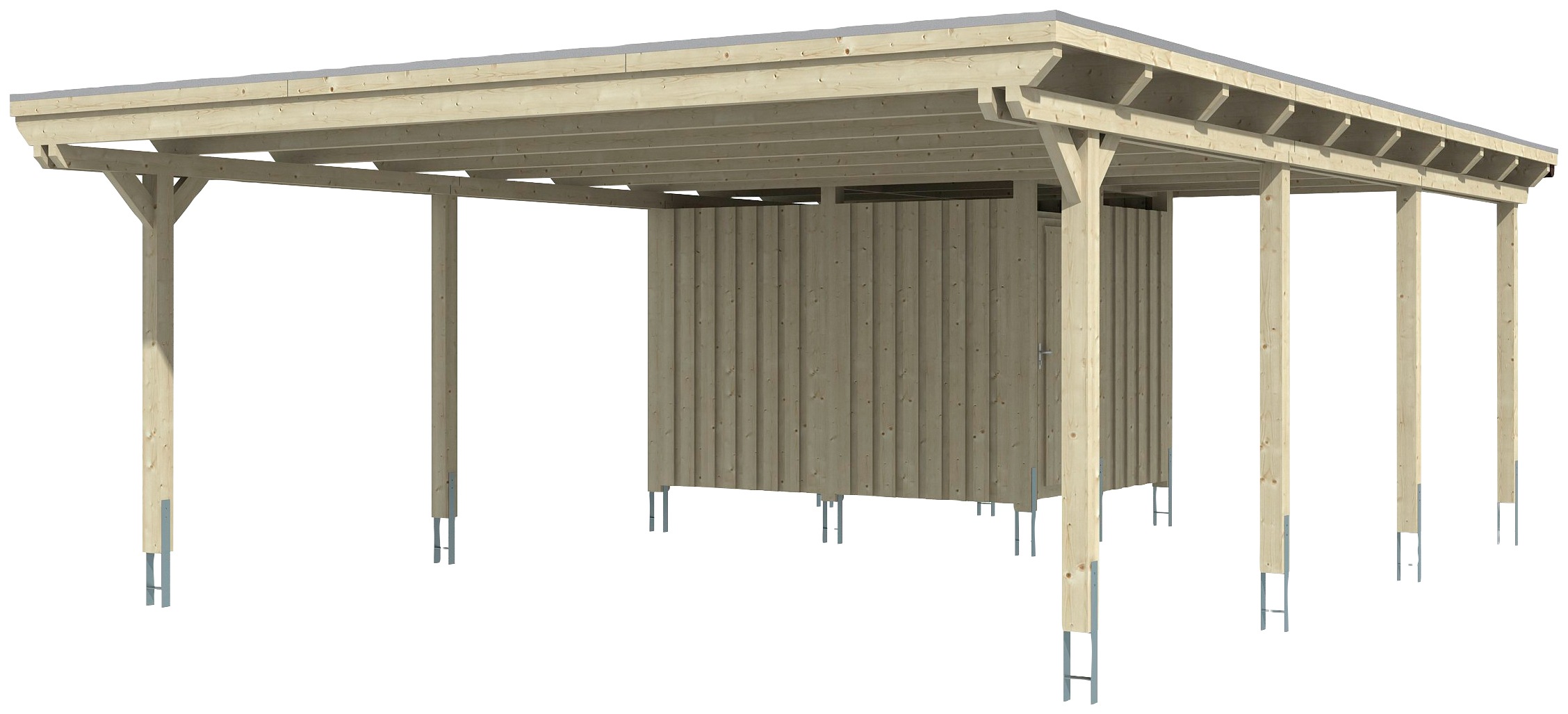 Skanholz Doppelcarport »Emsland«, 550 cm, weiß, mit Abstellraum, in versch. Farben
