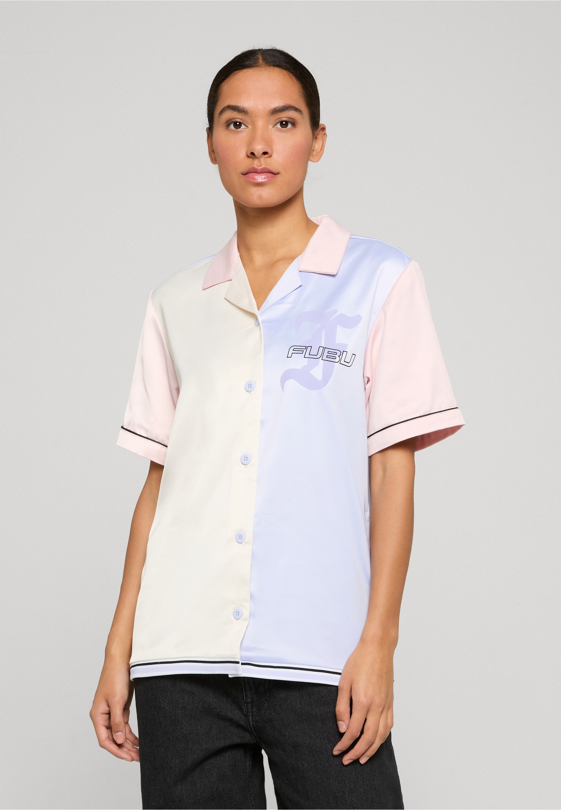Fubu Langarmhemd »Fubu Damen FW222-011-1 FUBU Corporate Tribal Satin Jersey« 1 Stk.