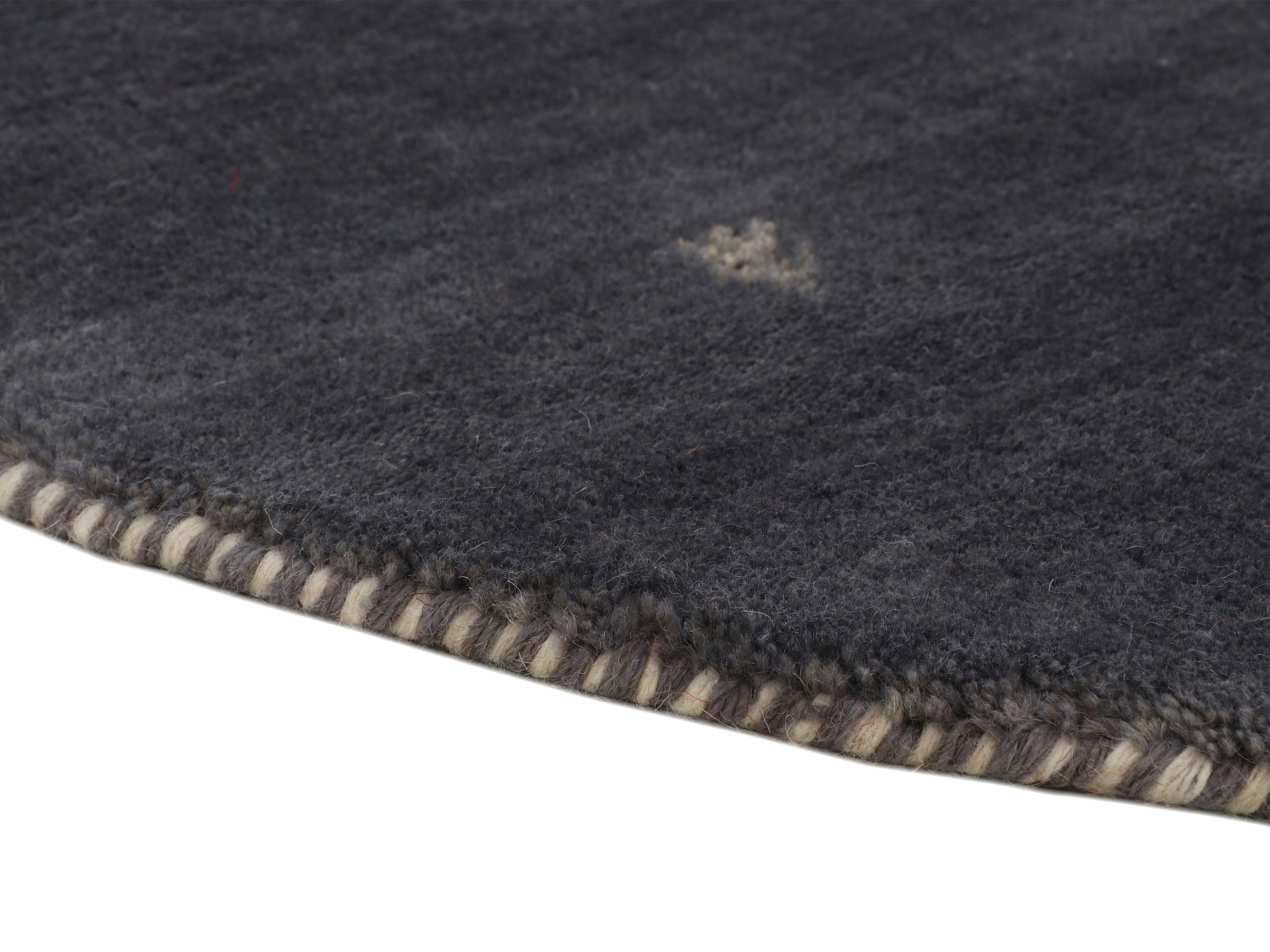 carpetfine Wollteppich »Gabbeh Uni«, rund, 15 mm Höhe, reine Wolle handgewebt, Gabbeh Tiermotiv warmes Raumklima viele Größen