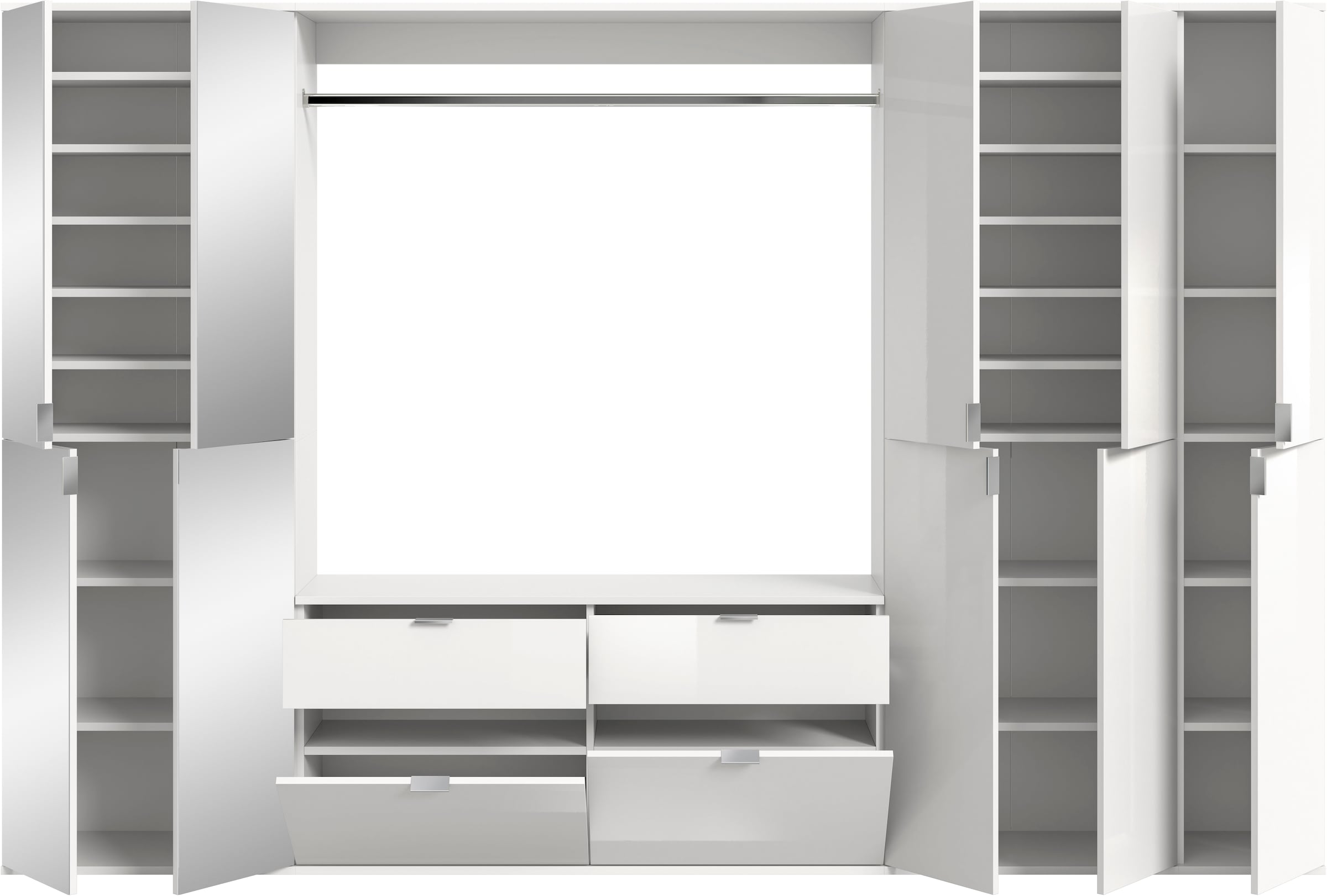 INOSIGN Garderoben-Set »Trondheim, Breite 273 cm, 6-teilig, bestehend aus:«, (Set, 5 St.), 3x Garderobenschrank, 1 Kommode, 1 Garderobenstange, 1 Ablageboden