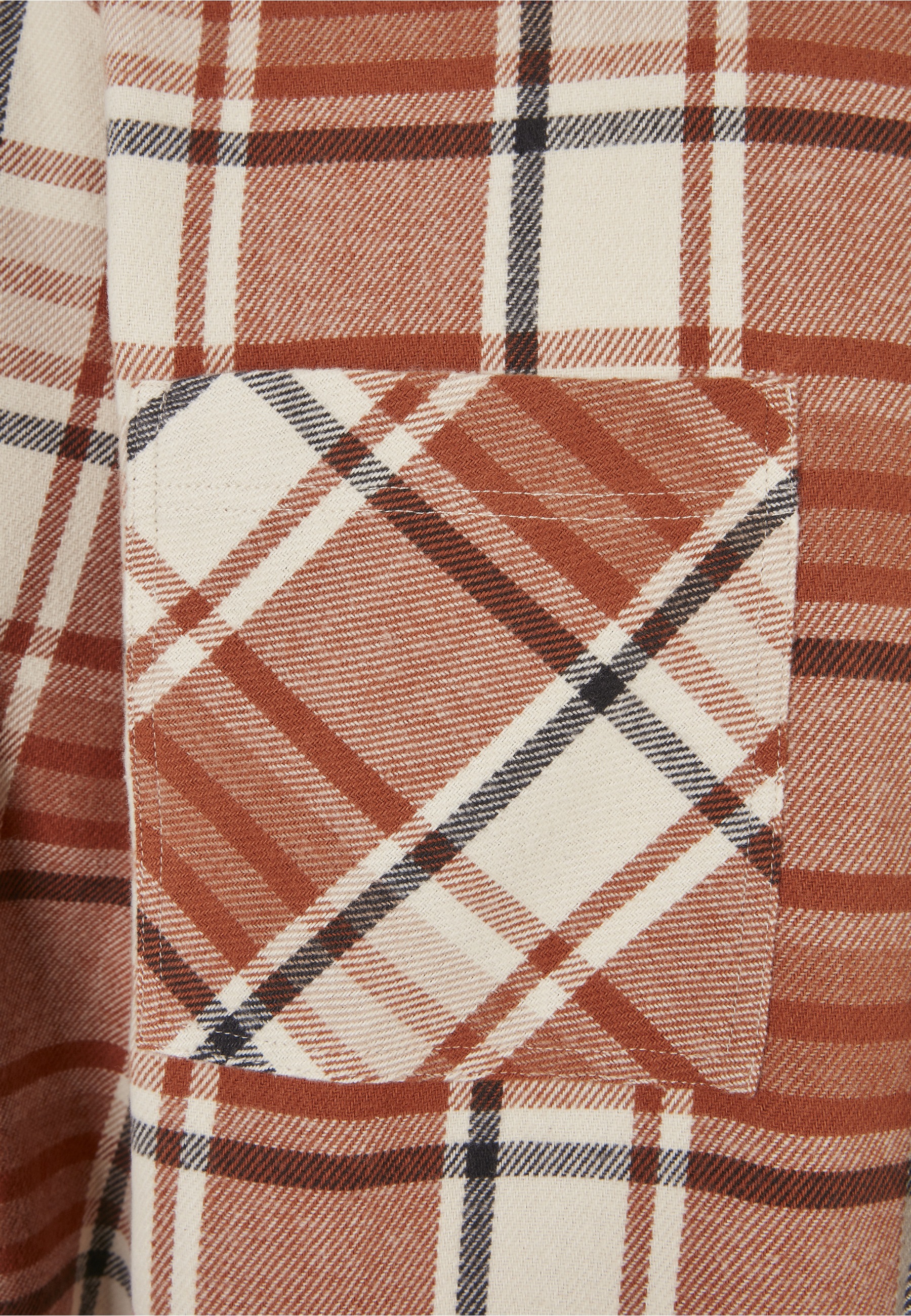 URBAN CLASSICS Kurzarmshirt »Urban Classics Herren Long Oversized Checked Leaves Shirt« 1 Stk.