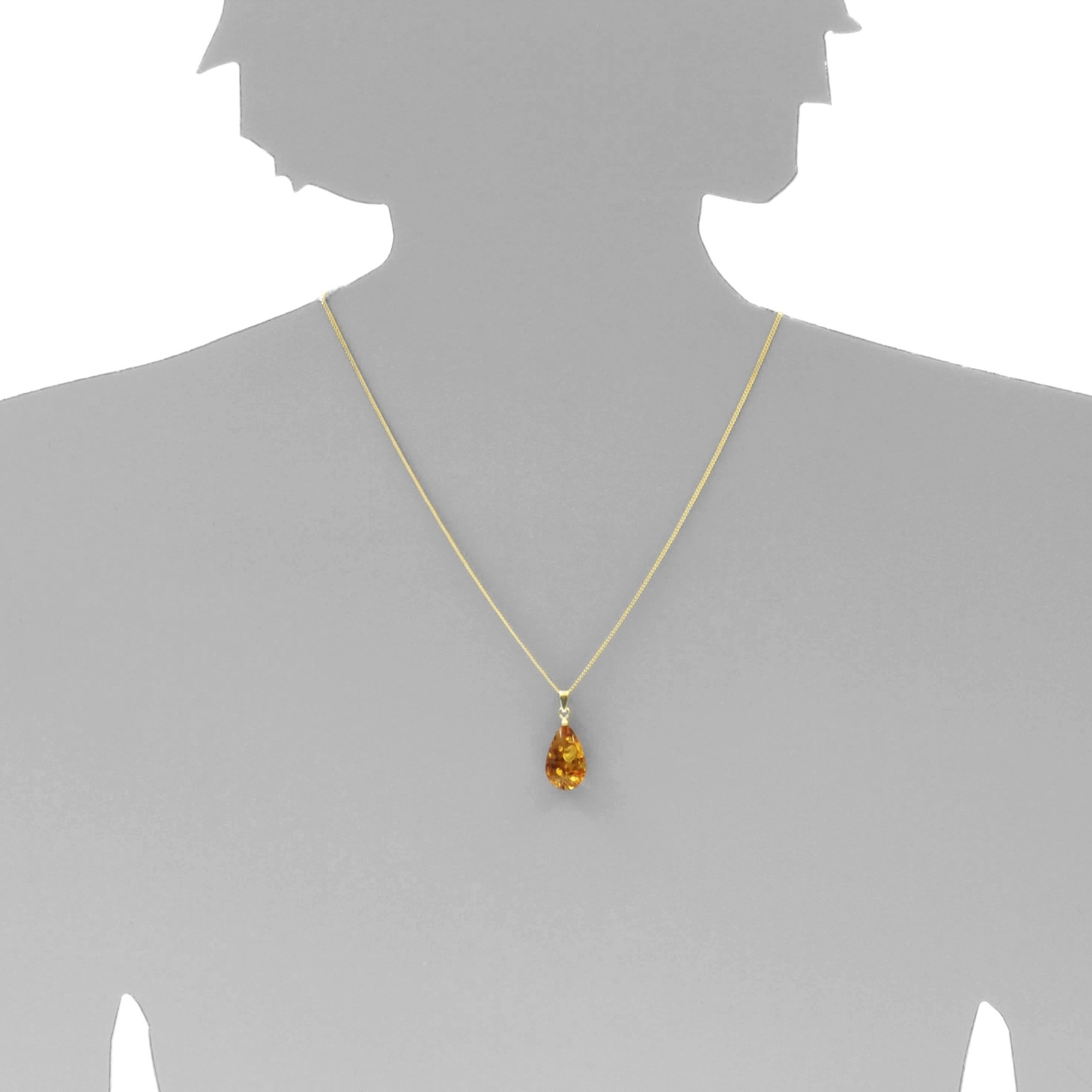 OSTSEE-SCHMUCK Kettenanhänger »Ostsee-Schmuck Anhänger Tropfen ca. 17 mm lang - Gold 585/000«, (1 tlg.)