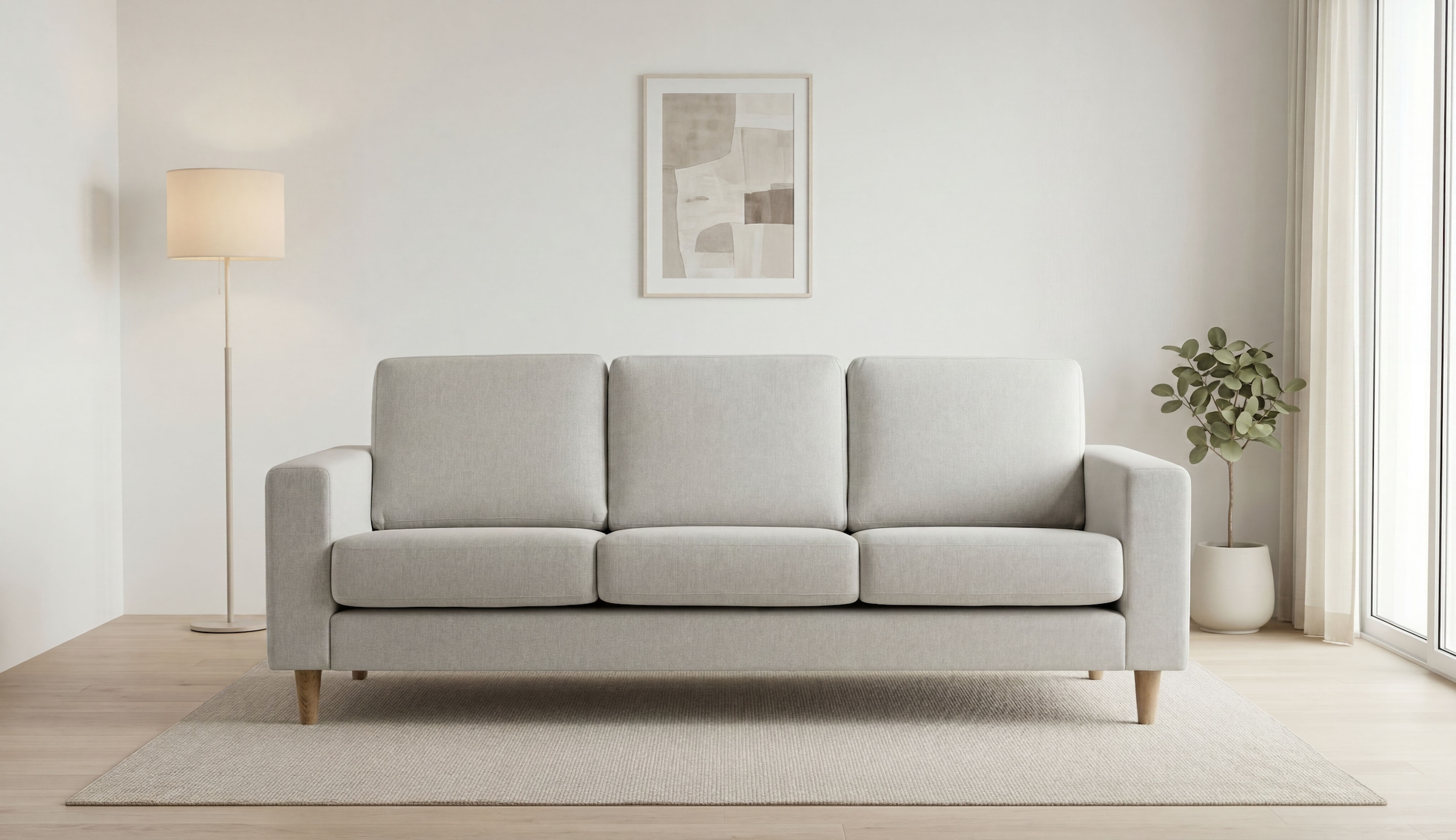 OTTO home 3-Sitzer »Tvinno« im skandinavischen Stil, mit Massivholzfüßen, Breite 217 cm