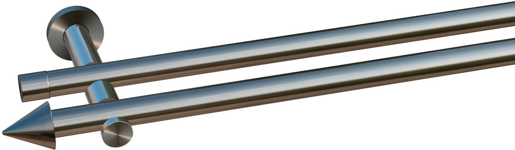 Thumbnail - indeko Gardinenstange "Calais" Ø 20 mm 2 läufig-läufig Wunschmaßlänge Komplett-Set inkl. Montagematerial