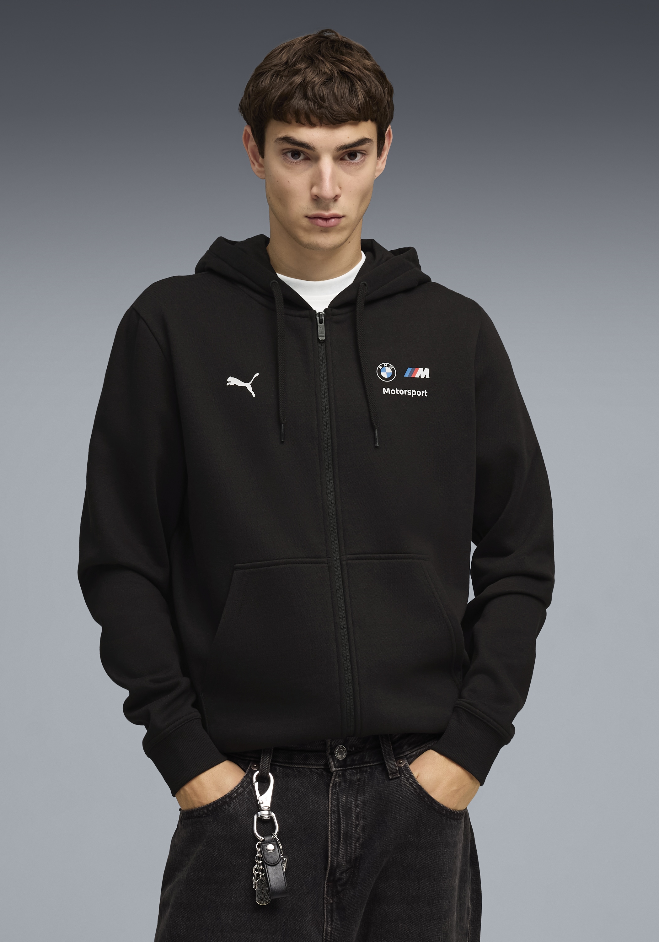 PUMA Trainingsjacke "BMW MMS ESS FLEECE JACKET" ohne Kapuze sportlicher Sti günstig online kaufen