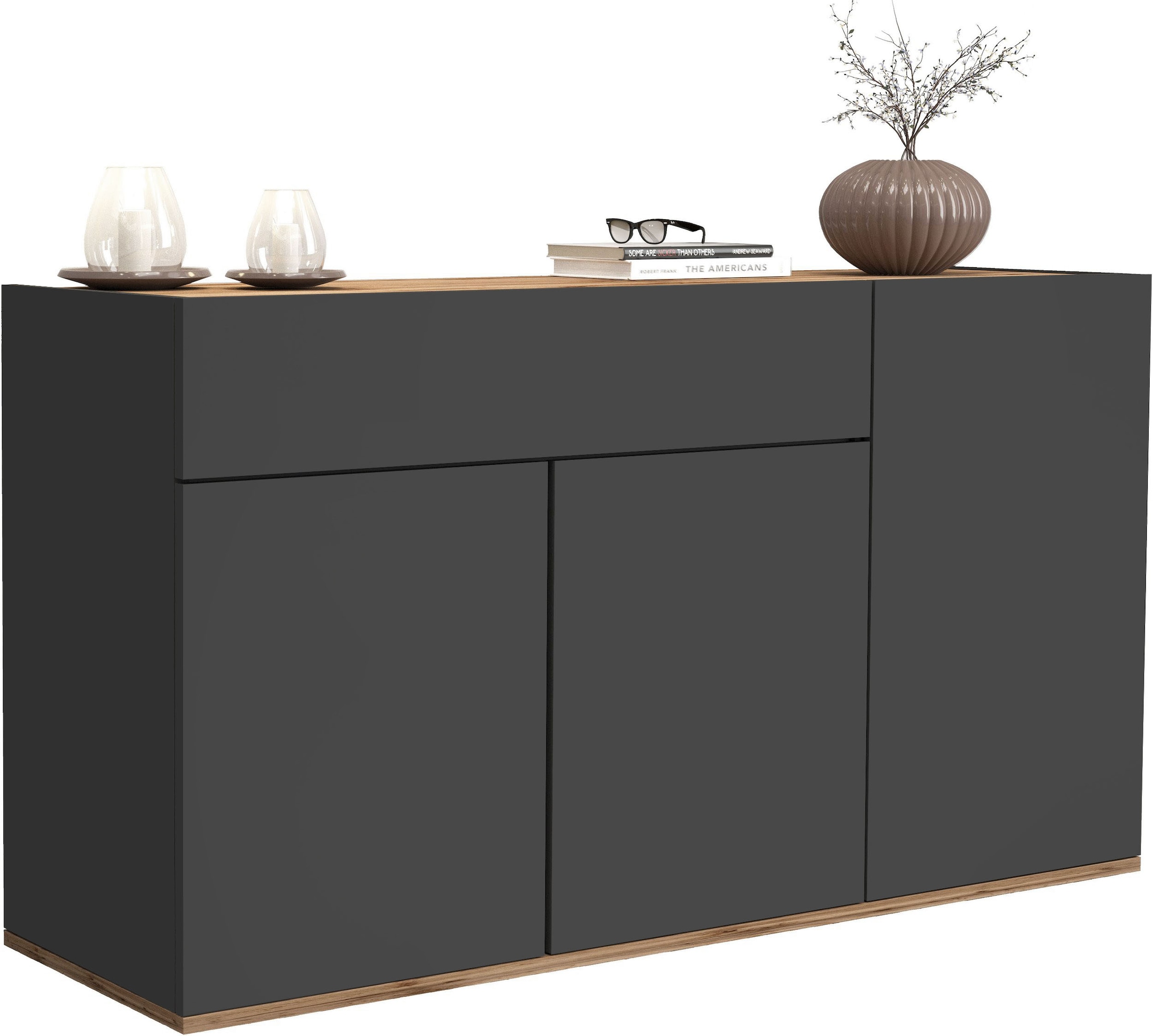 INOSIGN Sideboard »Garda, Kommode, Schrank, Kredenz«, 3 Türen, 1 Schublade, grifflos Breite 120,1 cm